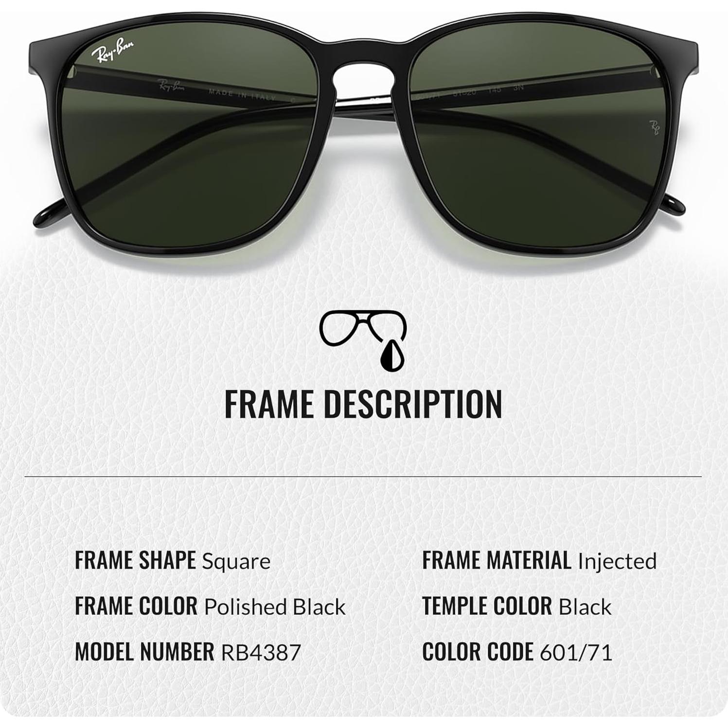 Gafas de sol Ray-Ban RB4387 cuadradas con kit de limpieza