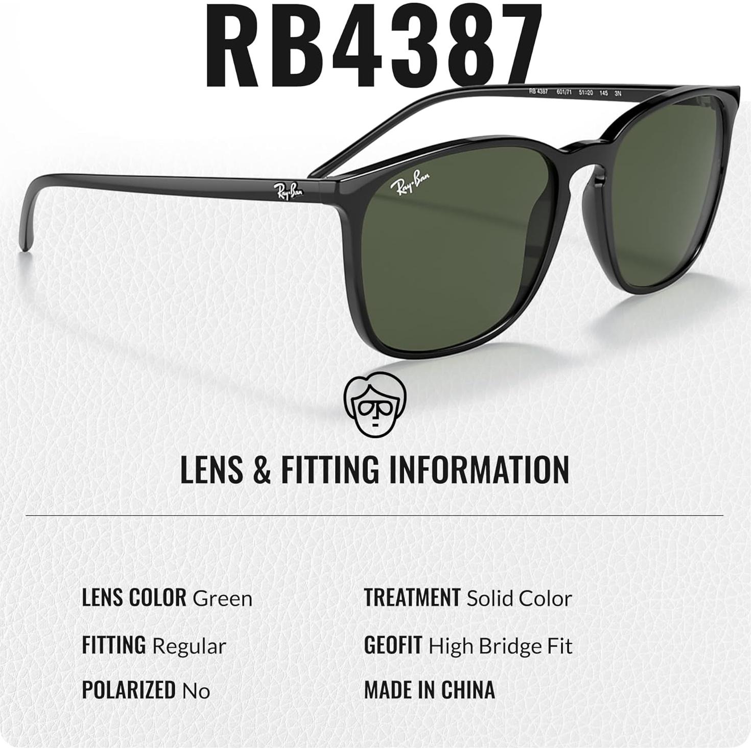Gafas de sol Ray-Ban RB4387 cuadradas con kit de limpieza