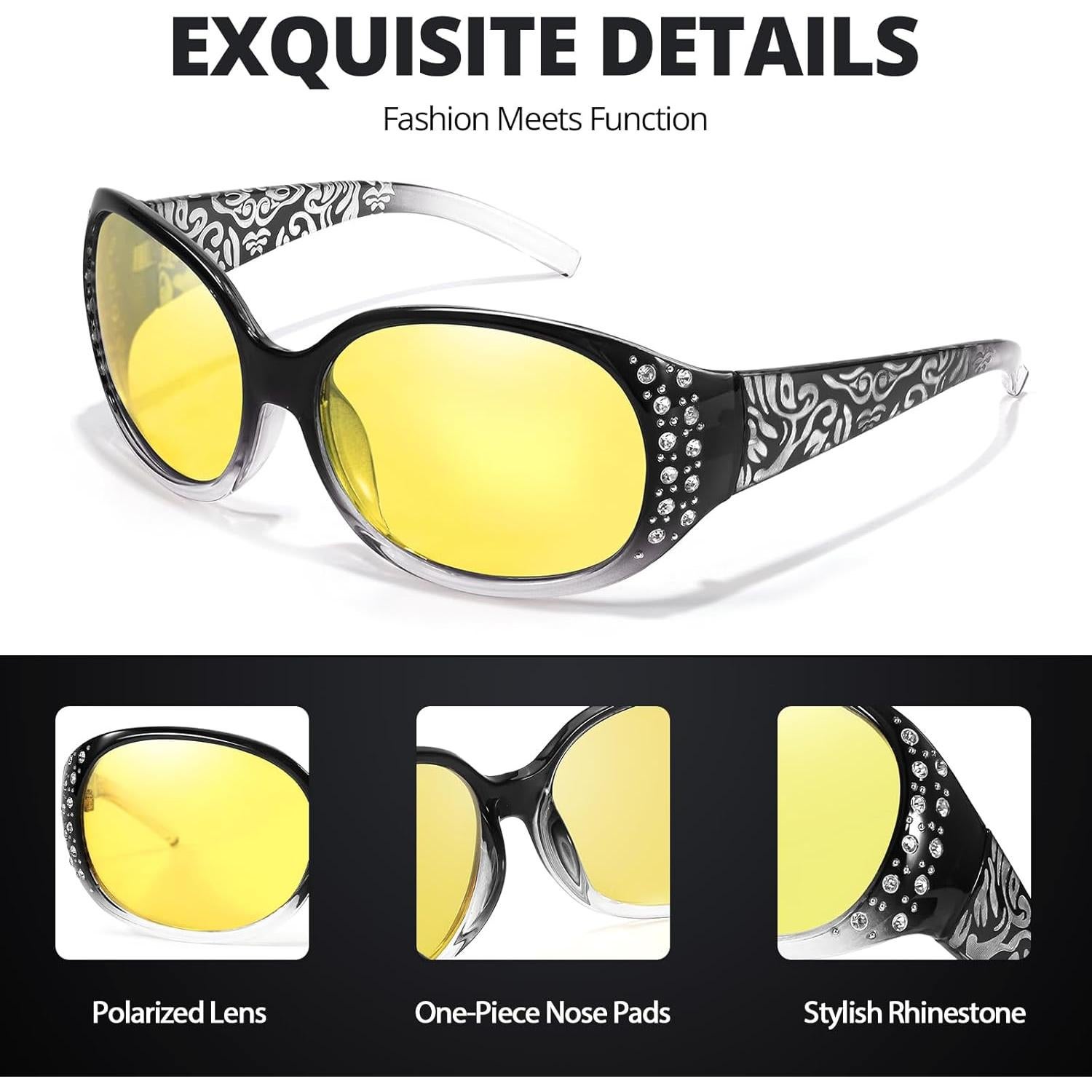 Gafas de Visión Nocturna HASFOX - Lentes Amarillos Polarizados UV400