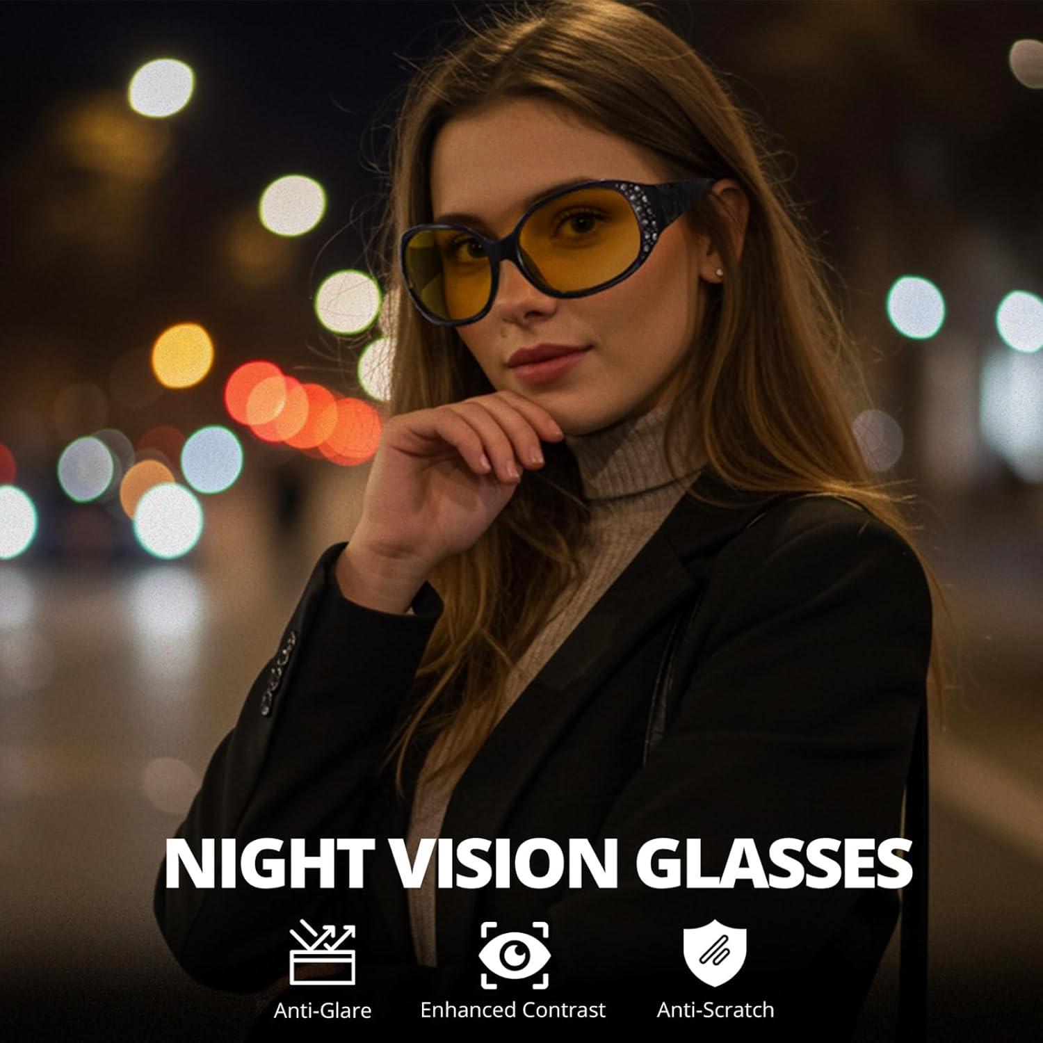 Gafas de Visión Nocturna HASFOX - Lentes Amarillos Polarizados UV400