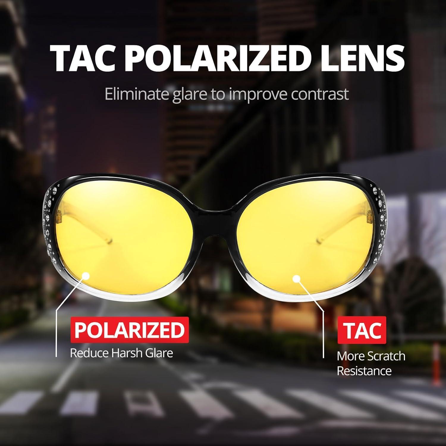 Gafas de Visión Nocturna HASFOX - Lentes Amarillos Polarizados UV400