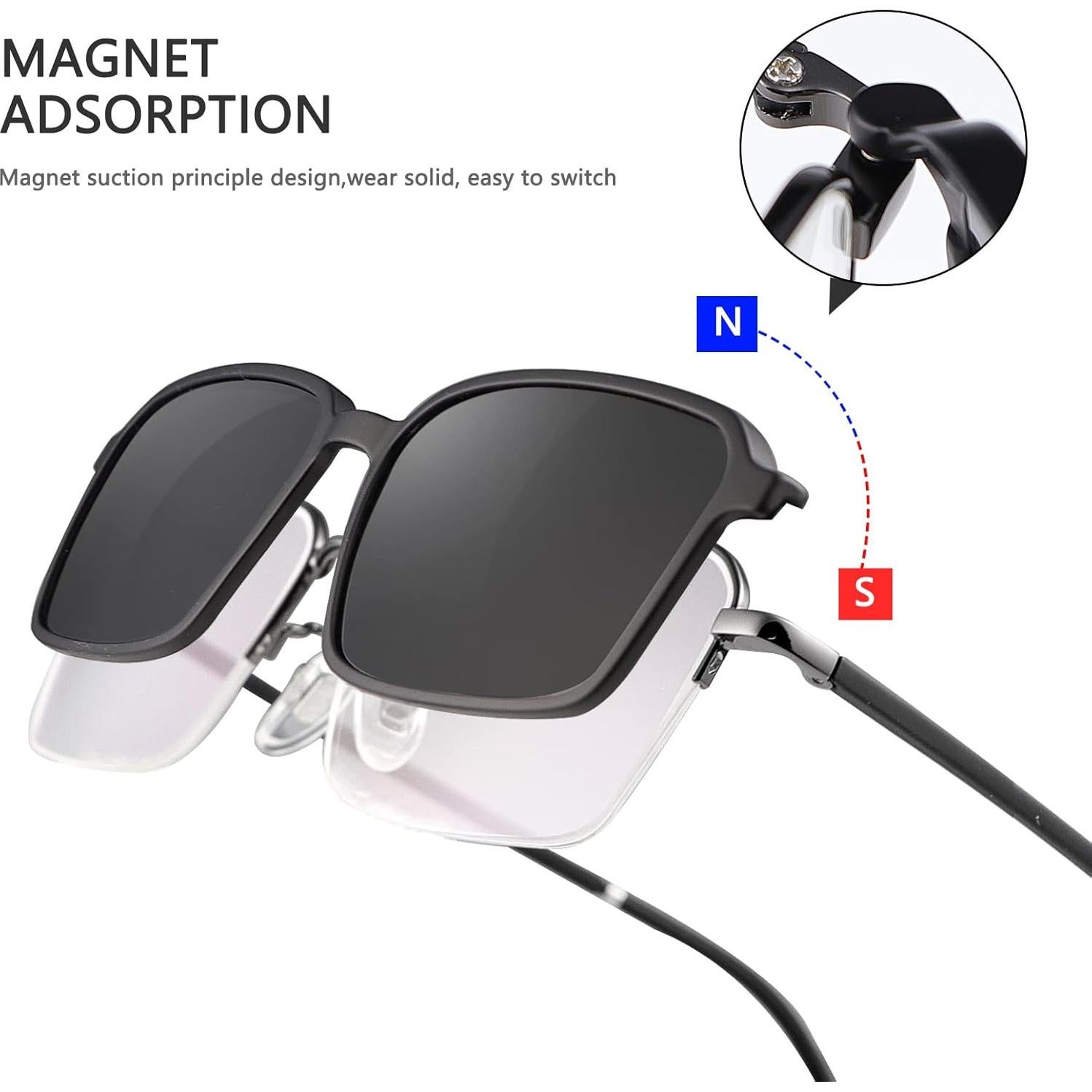 Gafas de lectura progresivas multifocales LJIMI +2, clip sol UV400