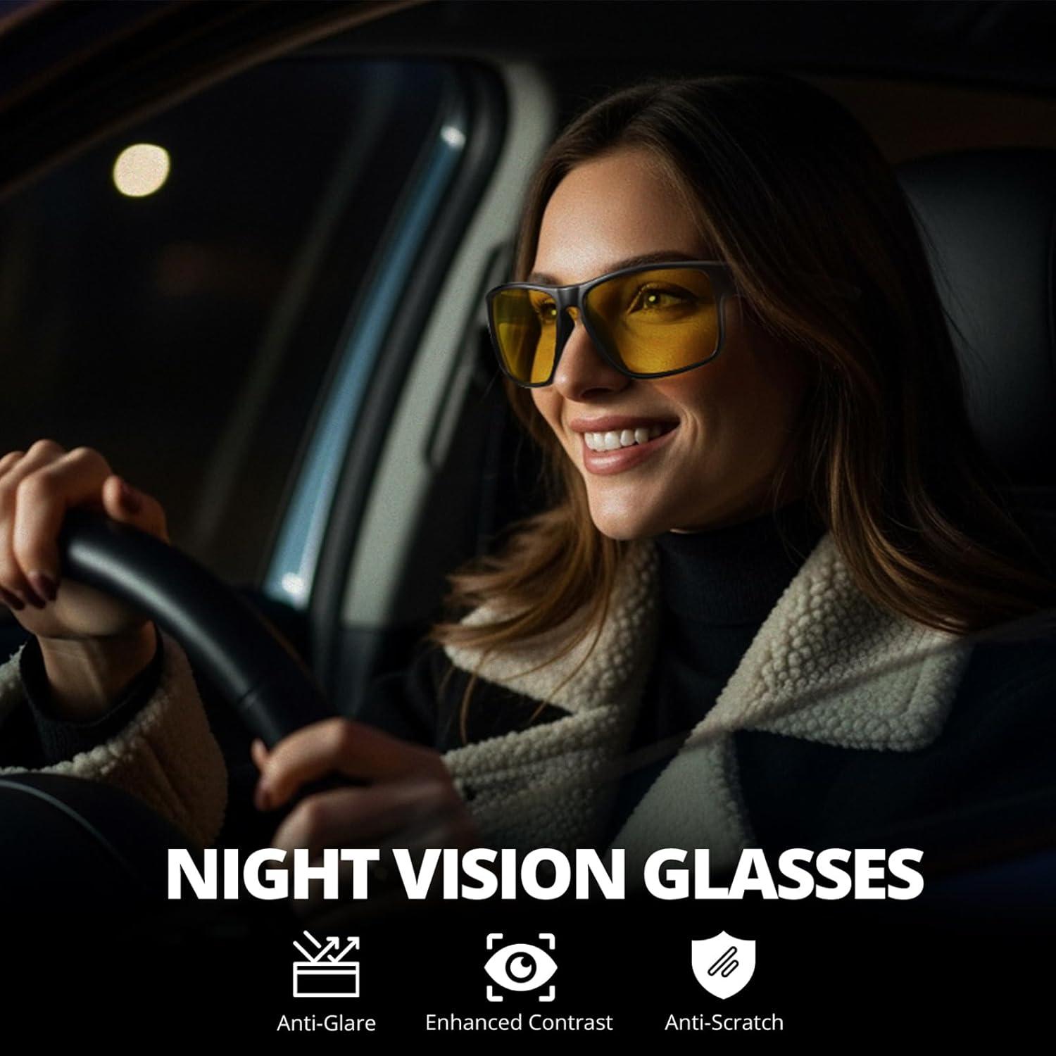 Gafas de Visión Nocturna HASFOX Polarizadas Amarillas UV400