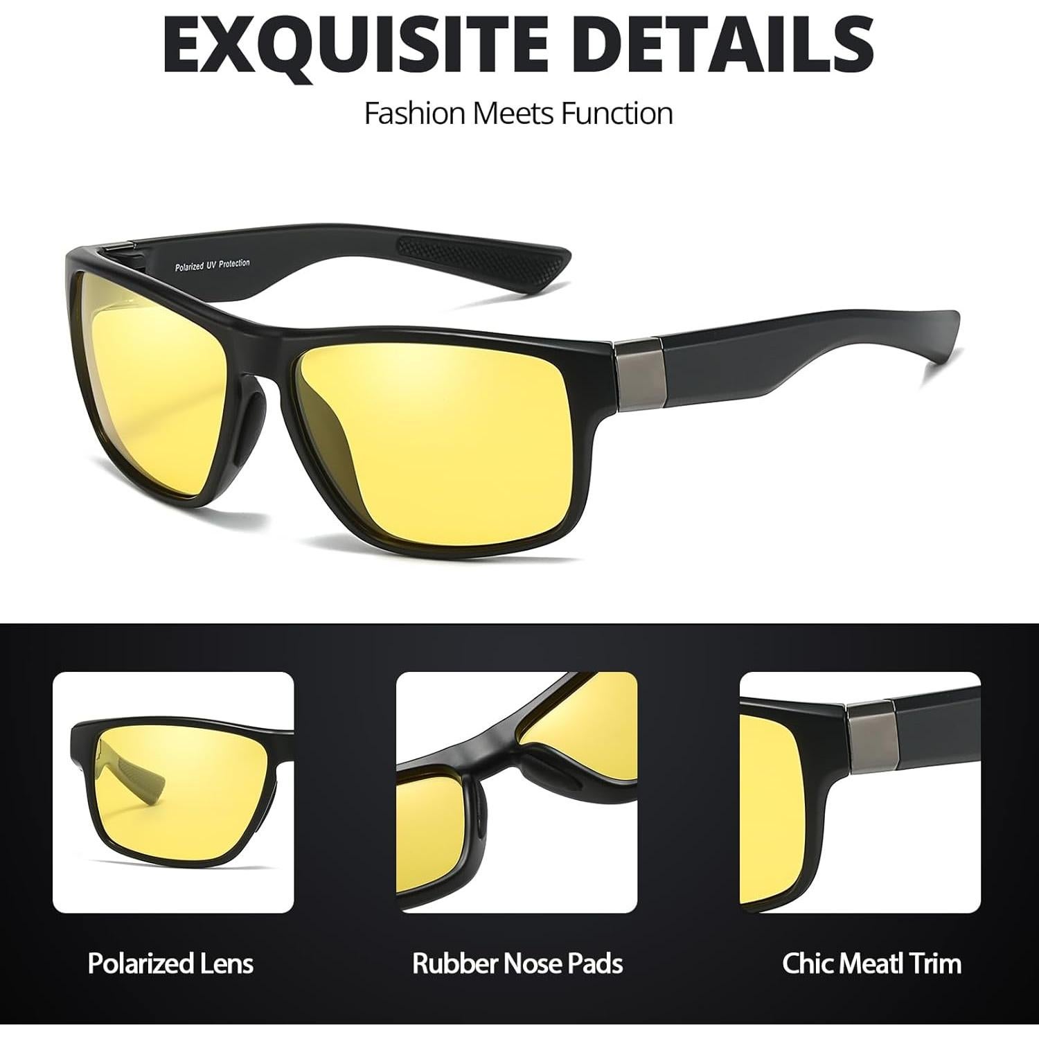 Gafas de Visión Nocturna HASFOX Polarizadas Amarillas UV400