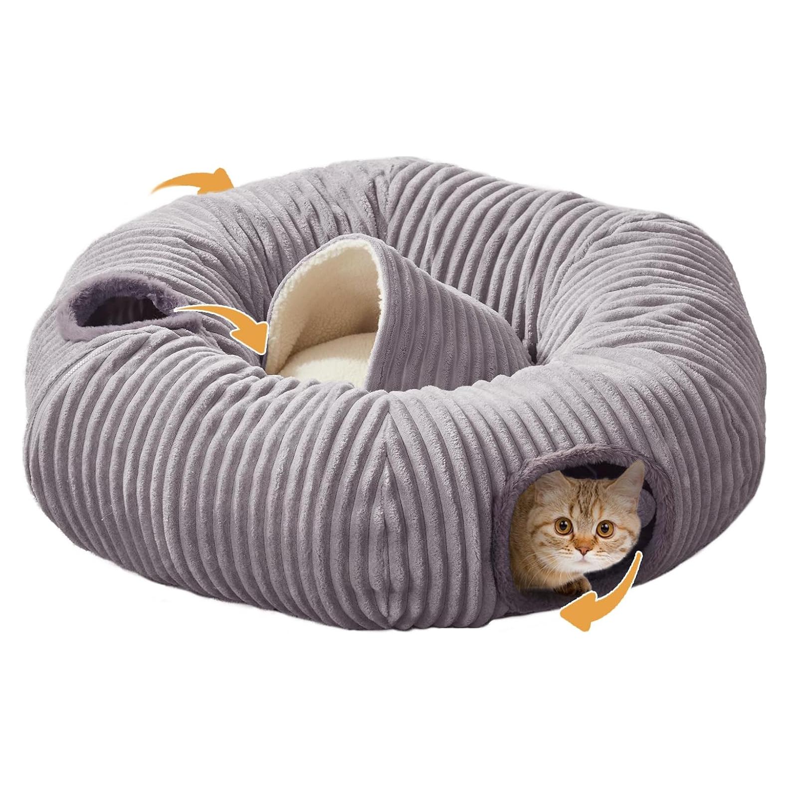 Túnel de Gato WINDRACING 85 cm con Cama Lavable y Juguete