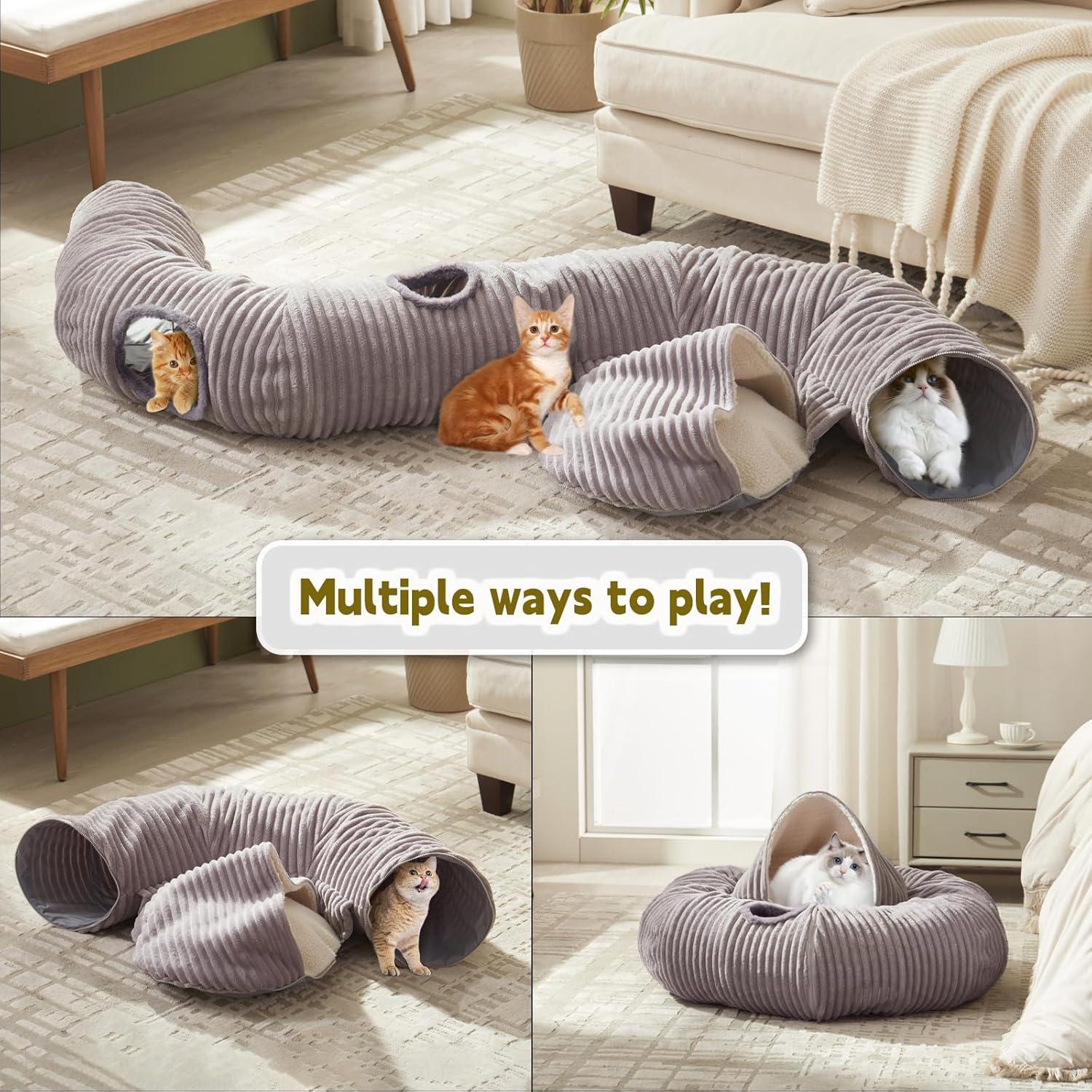 Túnel de Gato WINDRACING 85 cm con Cama Lavable y Juguete