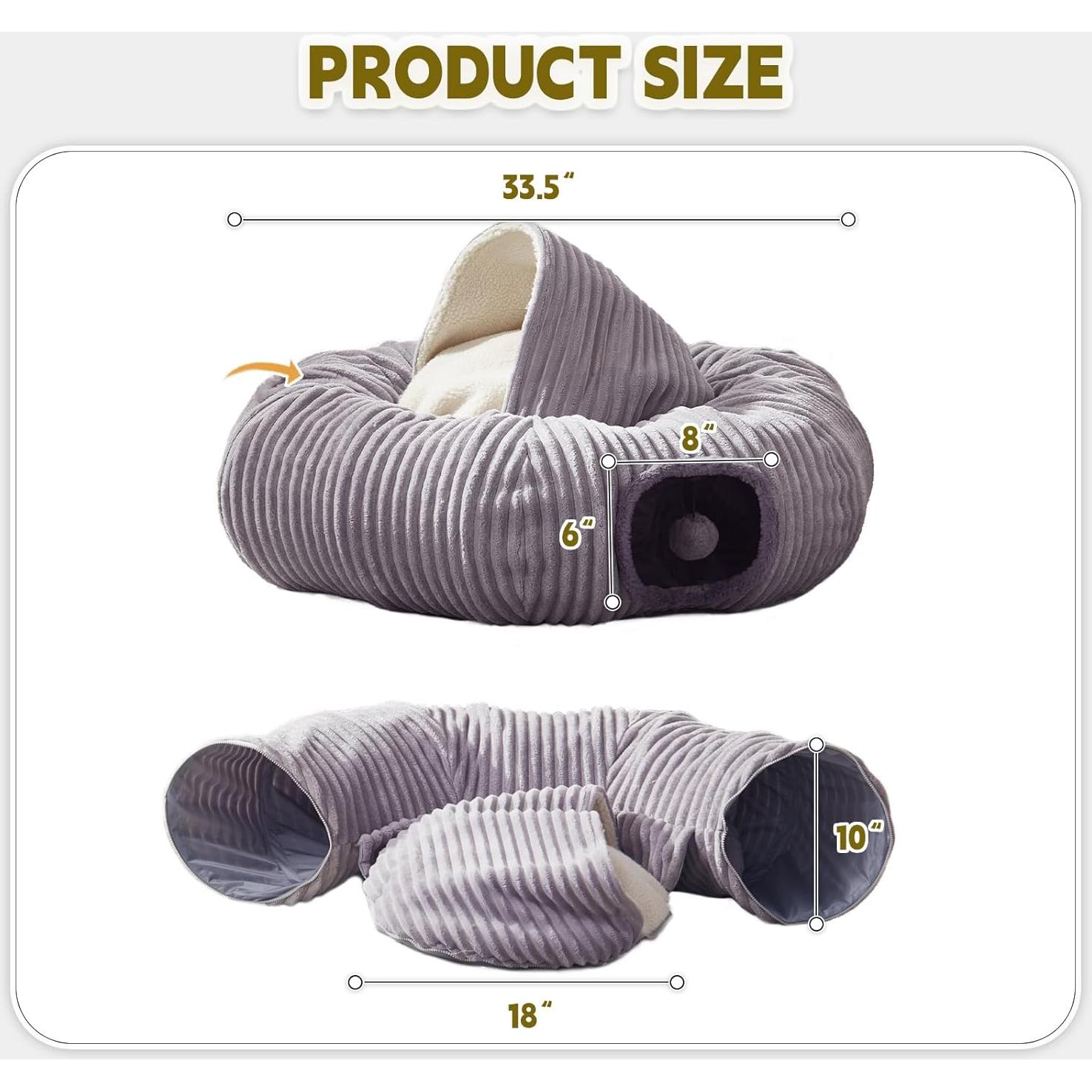 Túnel de Gato WINDRACING 85 cm con Cama Lavable y Juguete