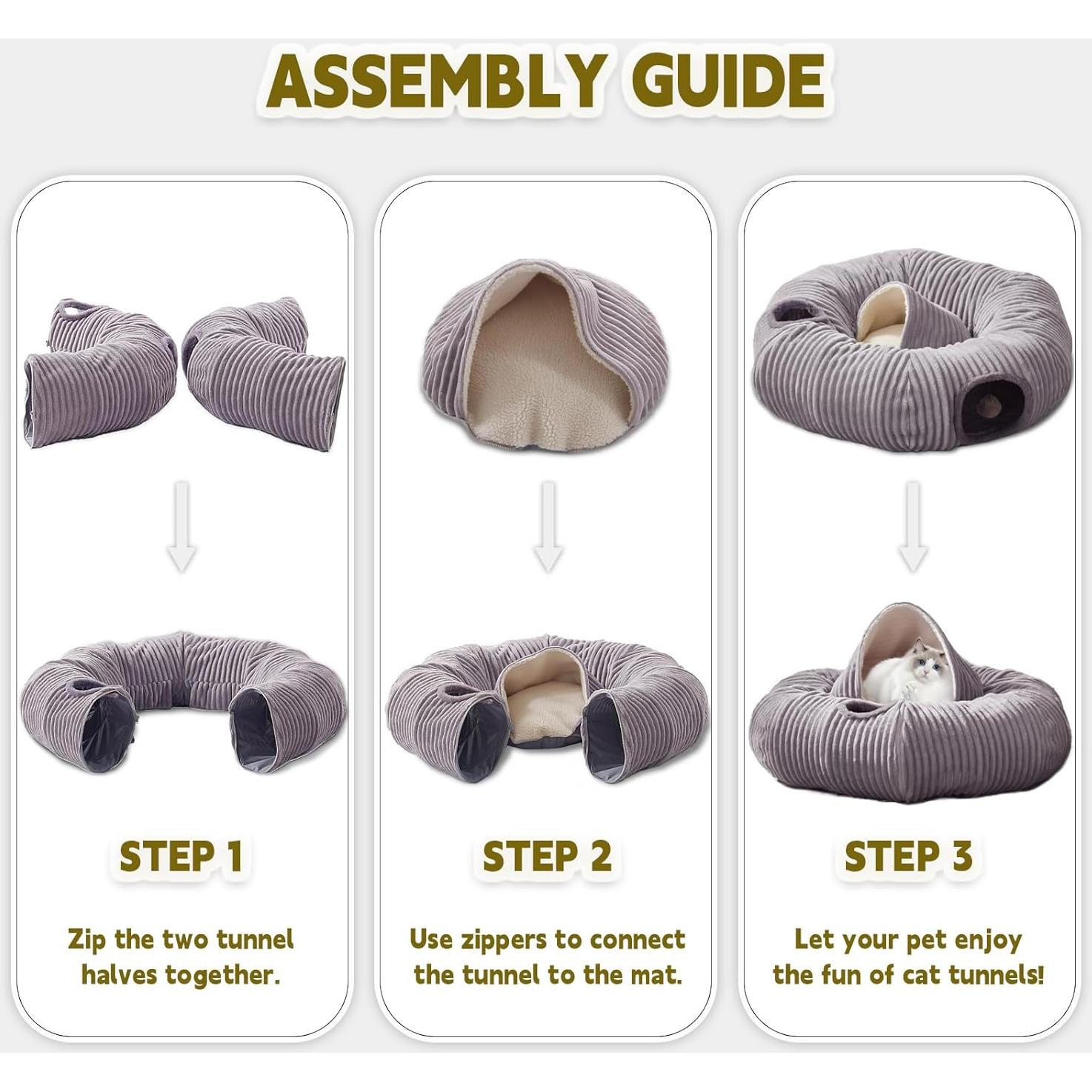 Túnel de Gato WINDRACING 85 cm con Cama Lavable y Juguete