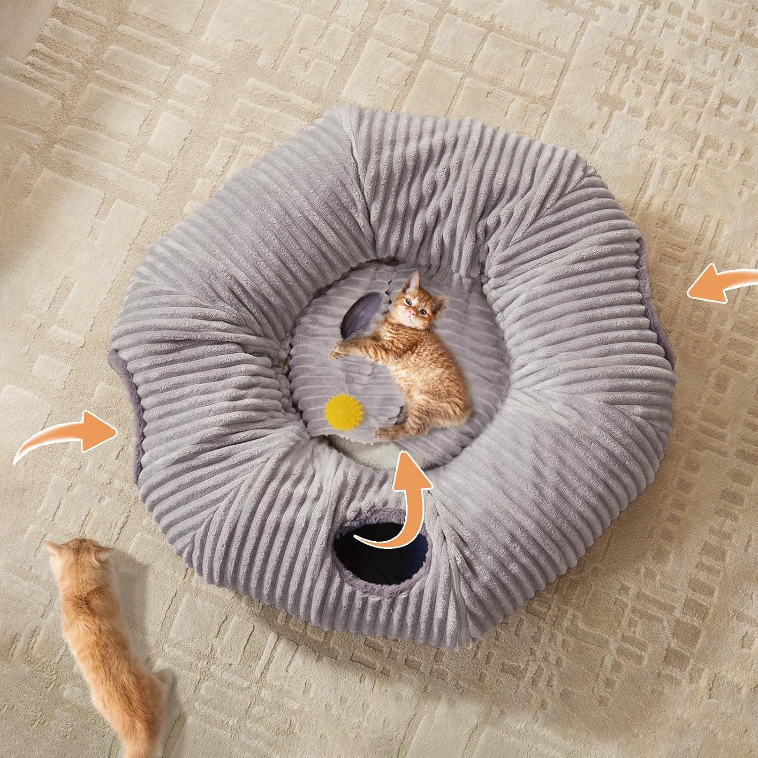 Túnel de Gato WINDRACING 85 cm con Cama Lavable y Juguete