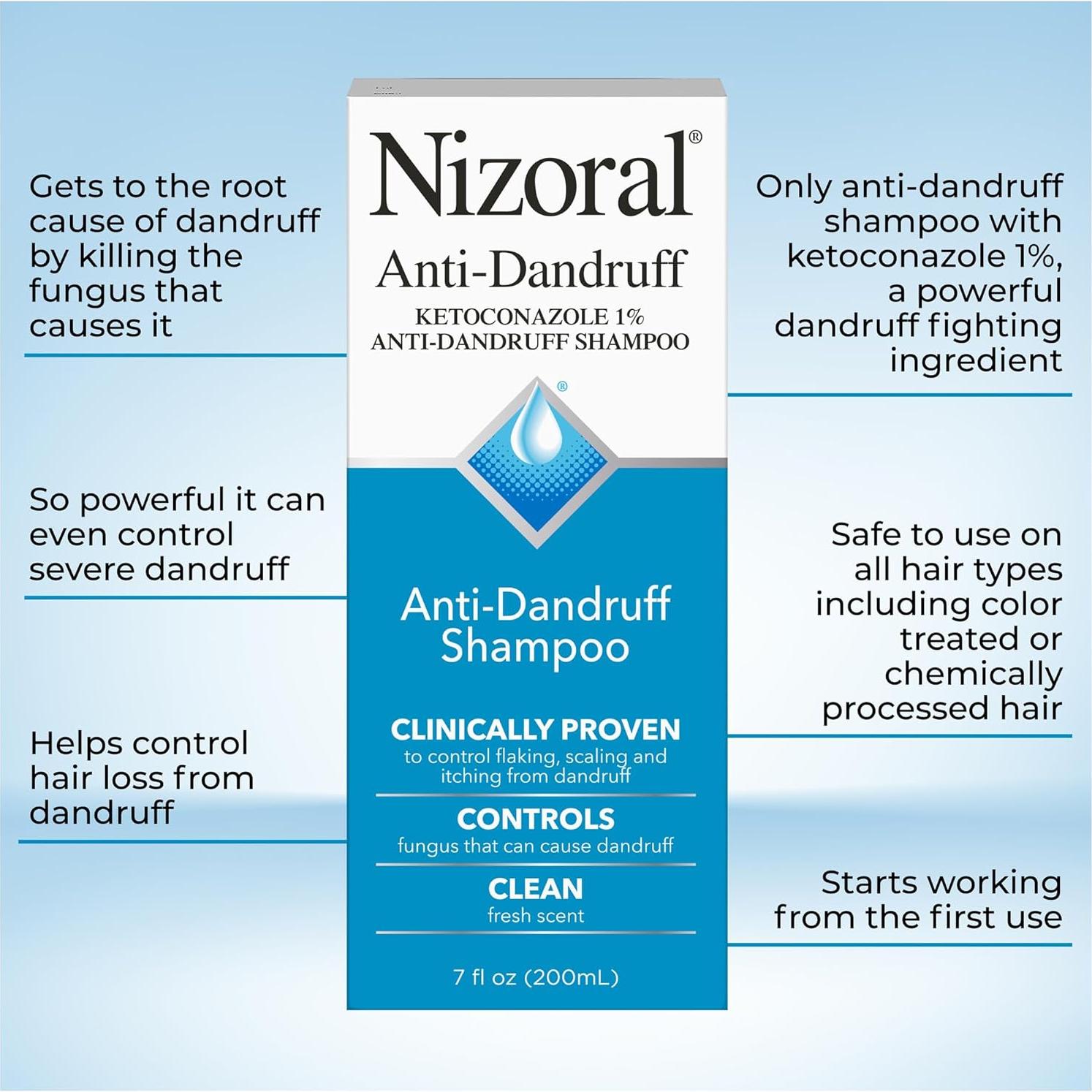 Champú Anticaspa Nizoral 1% Ketoconazol 207 ml Aroma Fresco