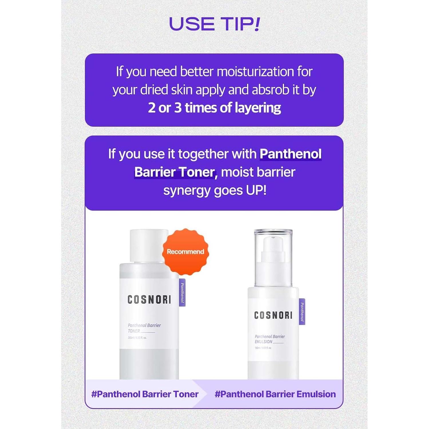 COSNORI Emulsión Barrera Pantenol 150ml - Cuidado Piel Coreano