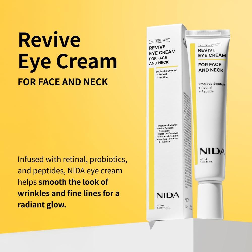 NIDA Crema Revitalizante para Ojos 40ml | Probioticos, Retinal, Péptidos