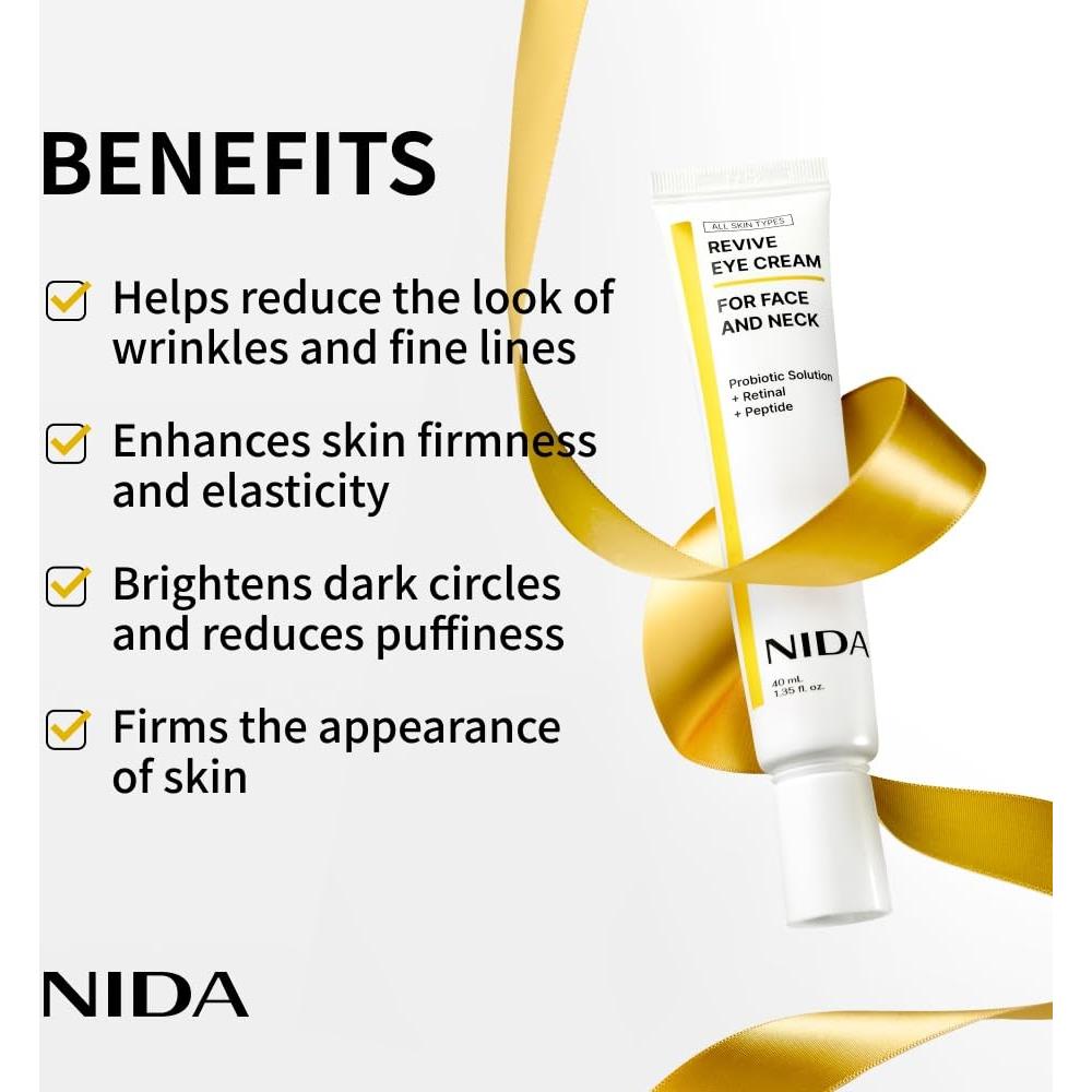 NIDA Crema Revitalizante para Ojos 40ml | Probioticos, Retinal, Péptidos