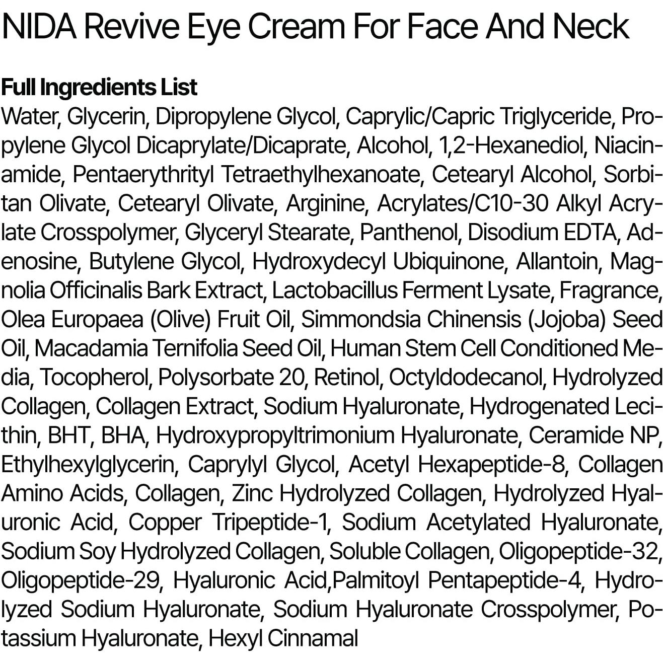 NIDA Crema Revitalizante para Ojos 40ml | Probioticos, Retinal, Péptidos