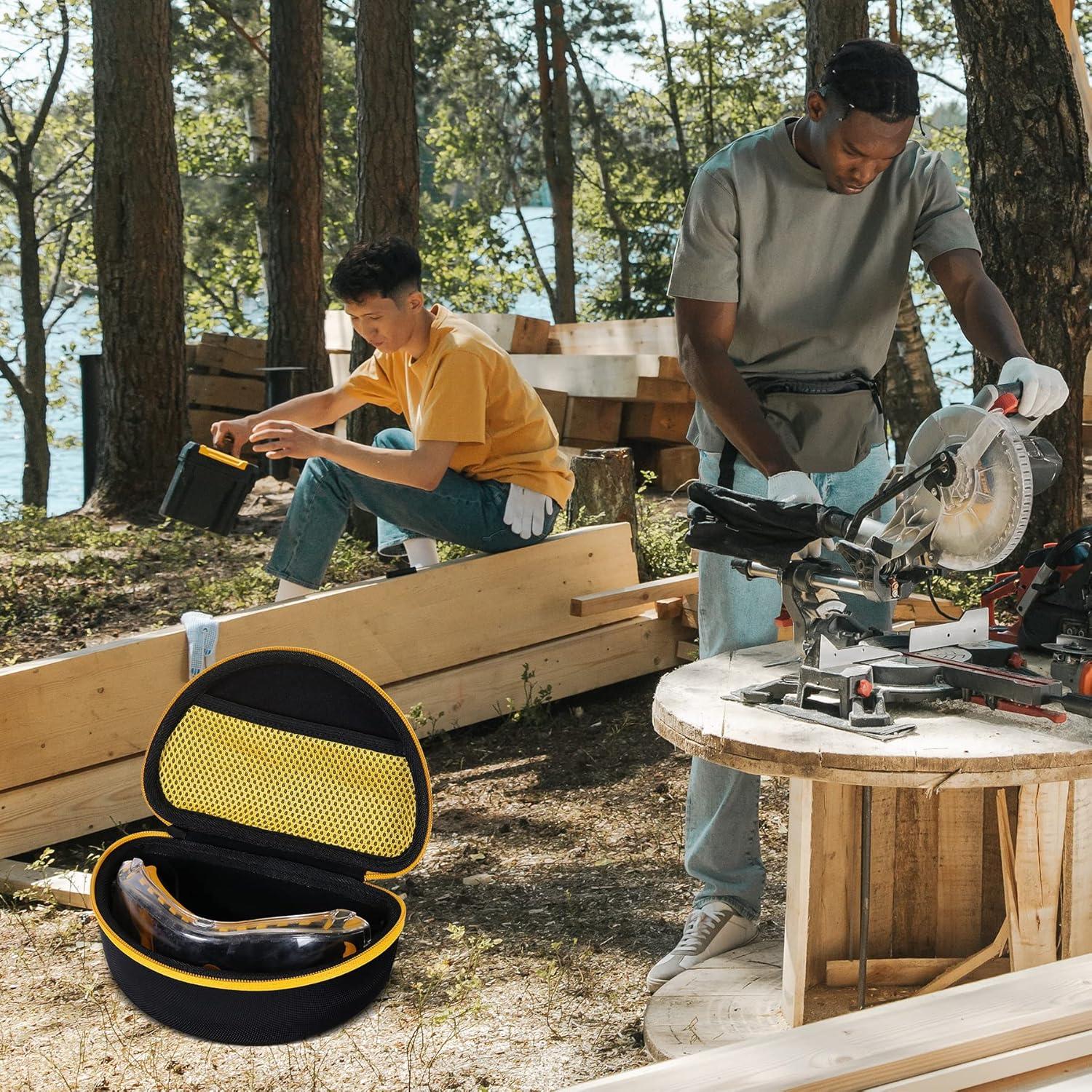 Funda Dura Khanka para Gafas DEWALT DPG82-11/DPG82-21 Amarillo