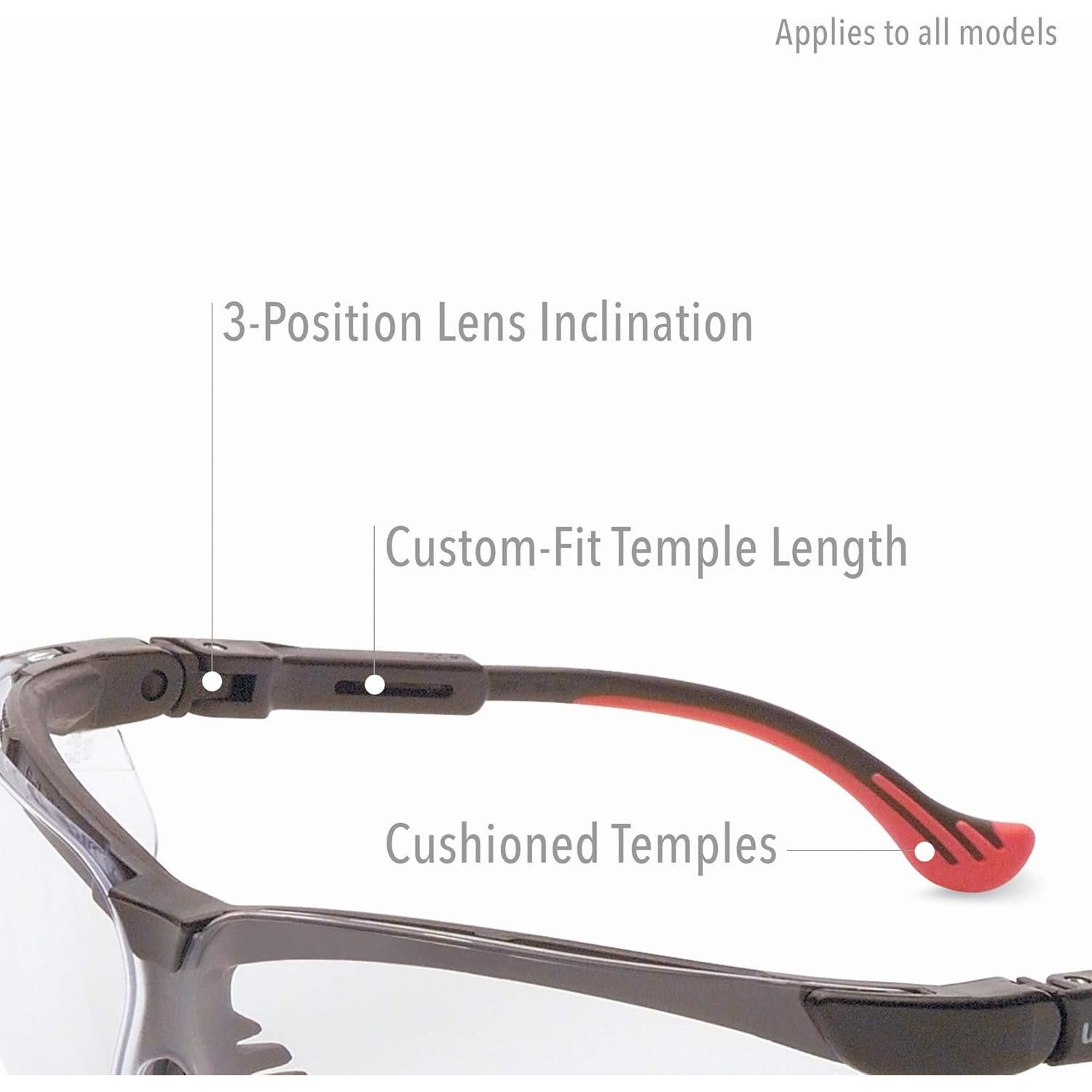 Gafas de Seguridad Uvex Genesis XC, Marco Negro, Lente Clara