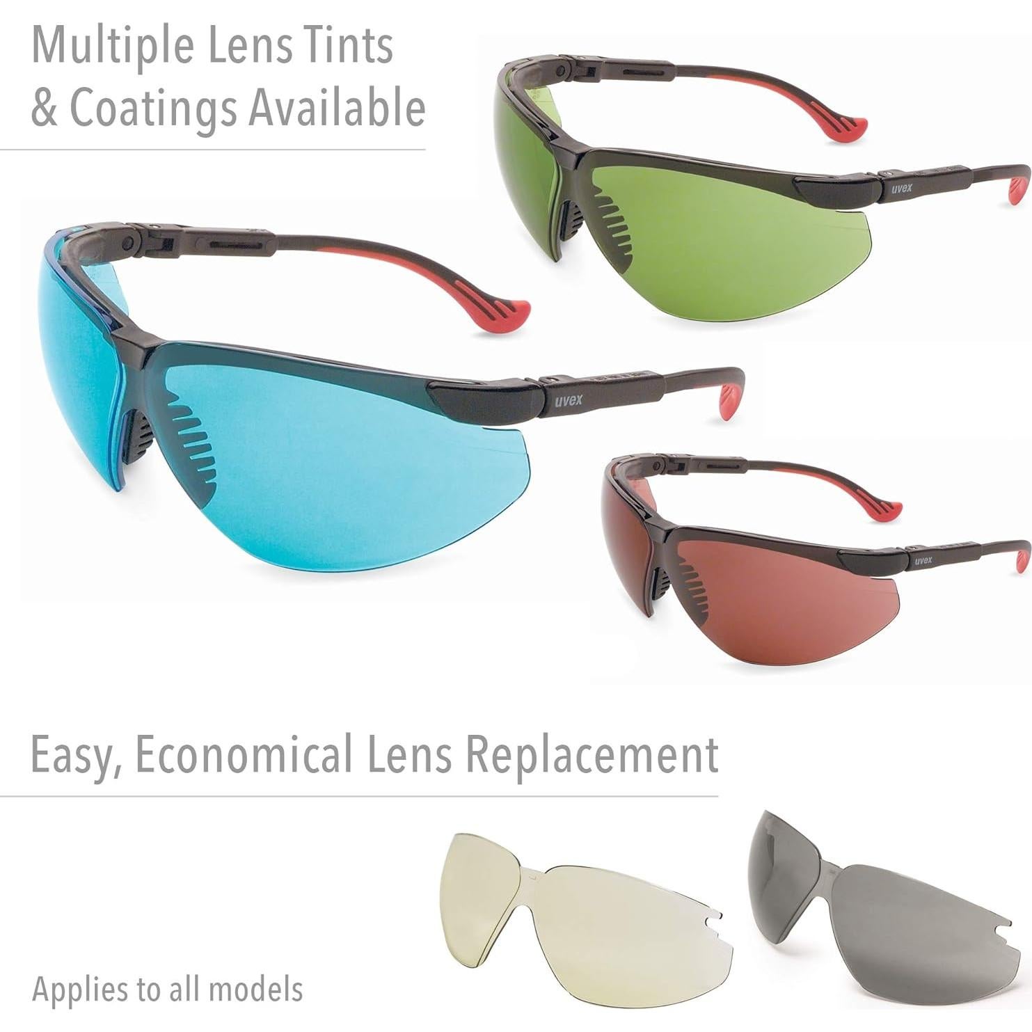 Gafas de Seguridad Uvex Genesis XC, Marco Negro, Lente Clara