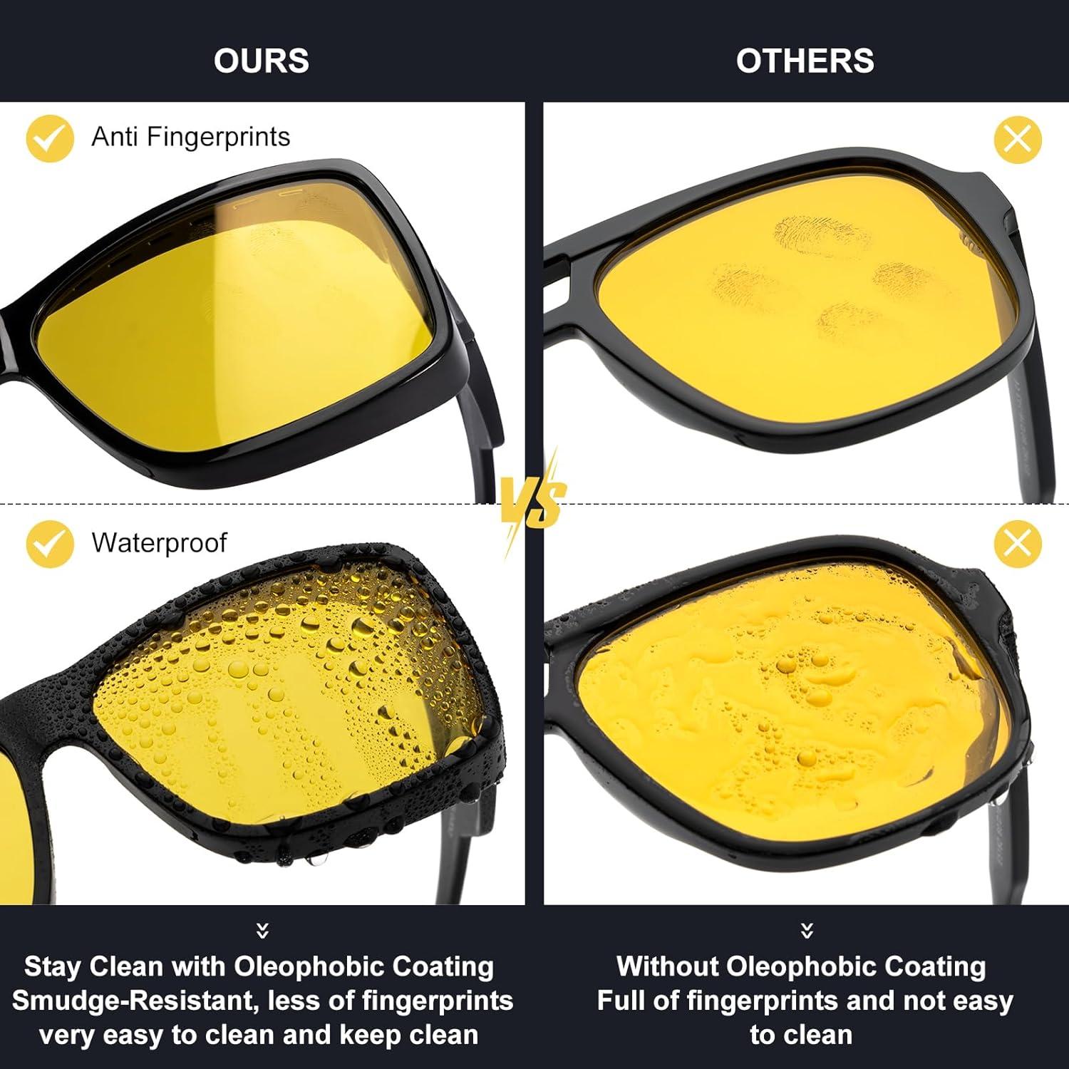 Gafas de Conducción Nocturna CAXMAN HD Polarizadas Amarillas