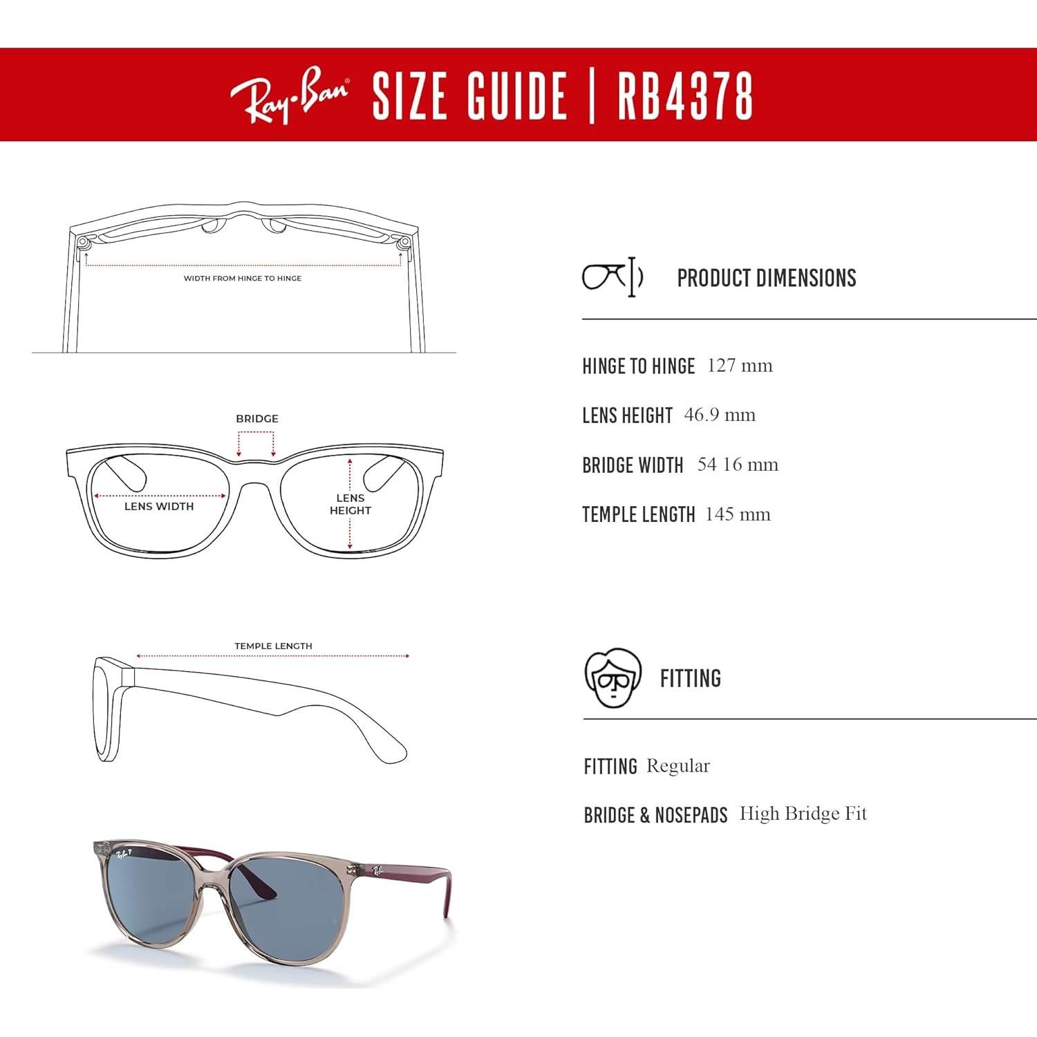 Gafas de sol Ray-Ban RB4378 para mujeres con kit de accesorios