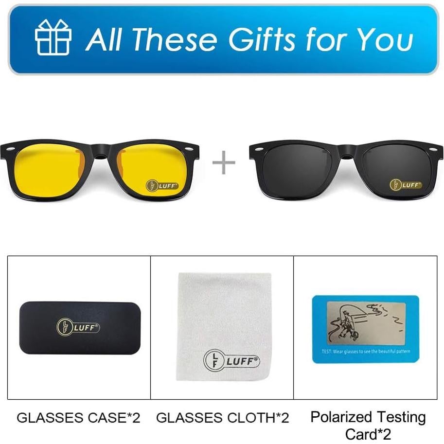 Gafas de Sol Polarizadas Clip-on LUFF Unisex con Visión Nocturna
