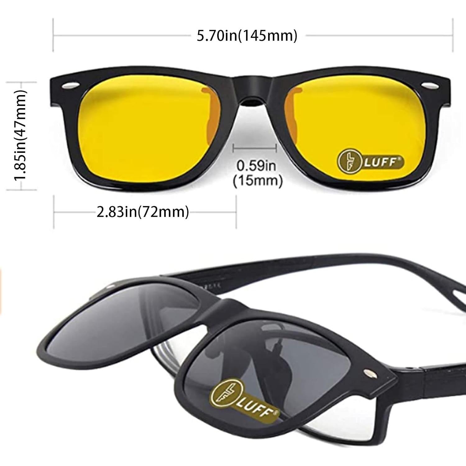 Gafas de Sol Polarizadas Clip-on LUFF Unisex con Visión Nocturna