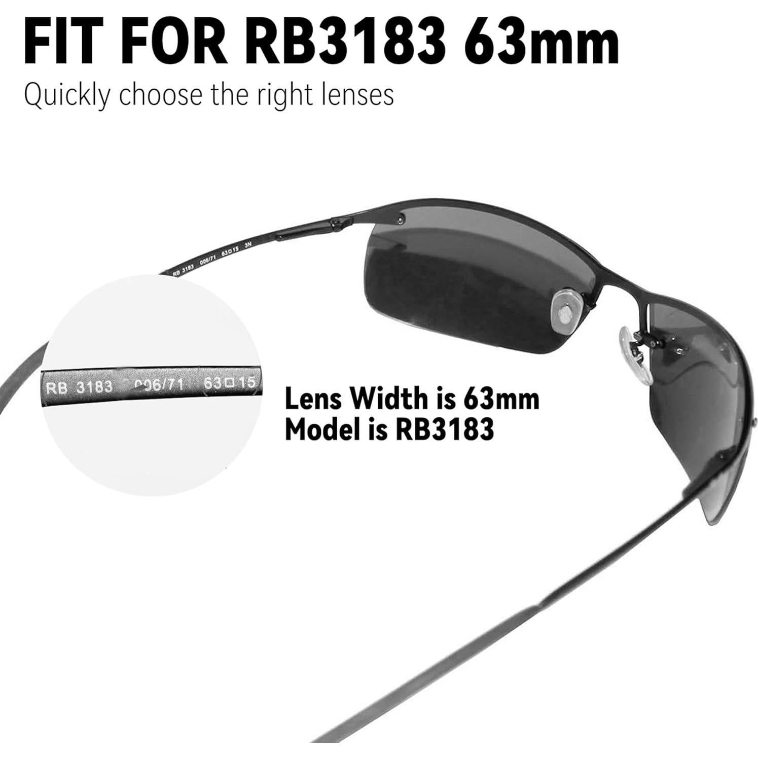 Lentes de Reemplazo Ray-Ban RB3183 63mm Amarillo No Polarizado