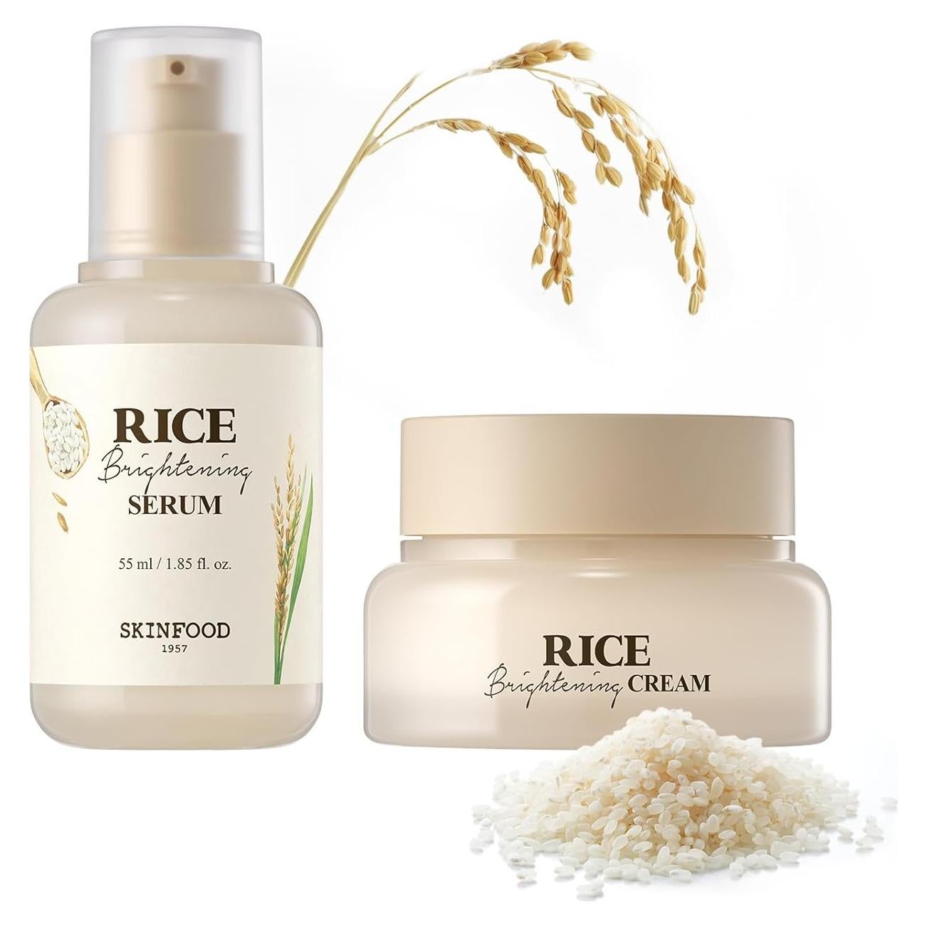 Conjunto Hidratante SKINFOOD Arroz - Suero y Crema Iluminadora