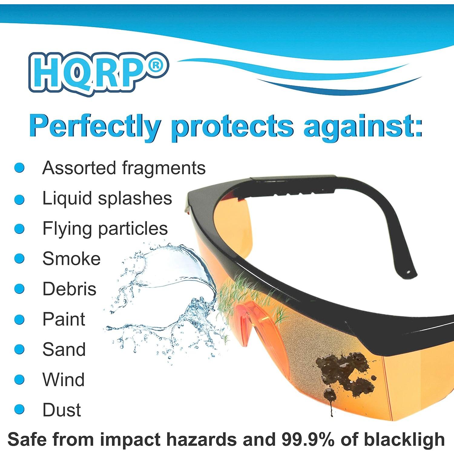 Gafas de Seguridad HQRP con Lentes Naranjas UV 99.9%