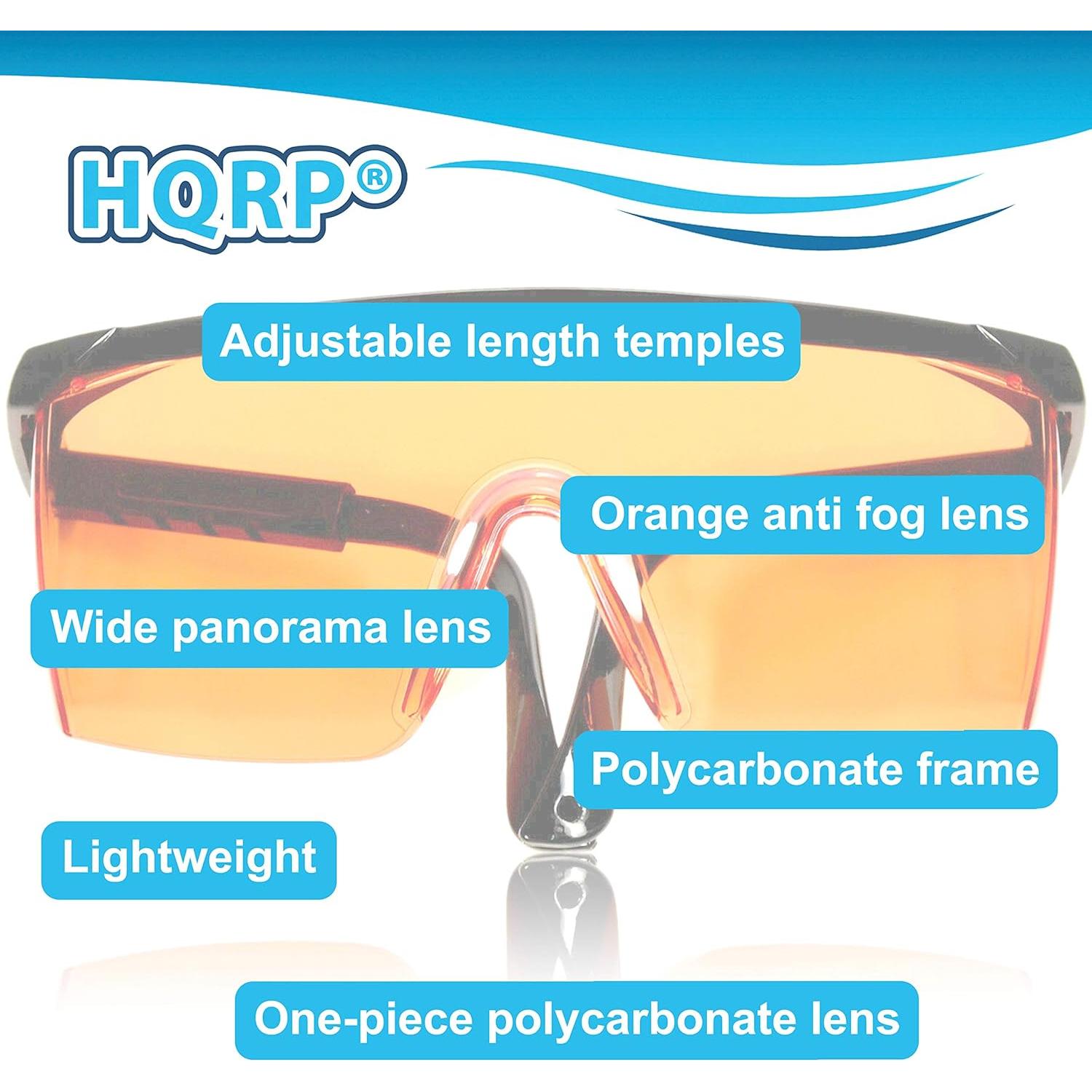 Gafas de Seguridad HQRP con Lentes Naranjas UV 99.9%