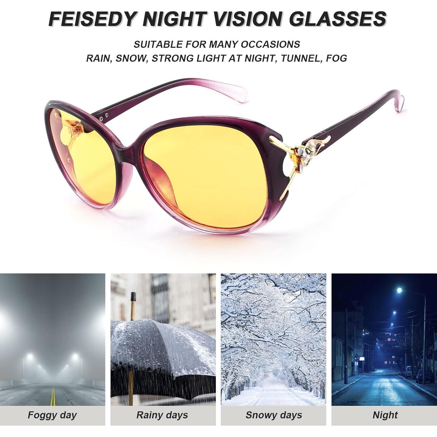 Gafas de Sol Polarizadas FEISEDY Amarillas para Mujeres