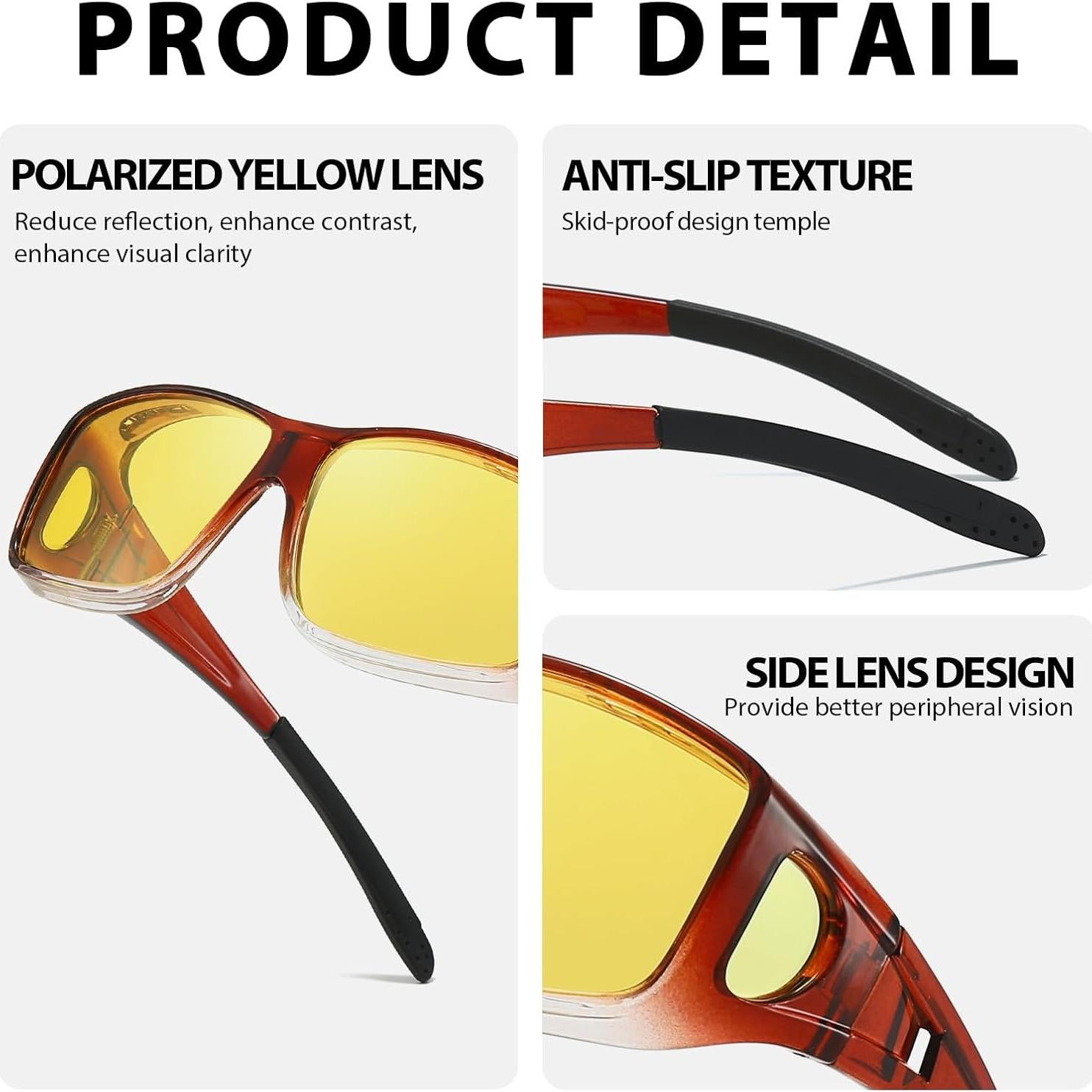 Gafas de Visión Nocturna VIEWBETTER Lentes Amarillos Polarizados