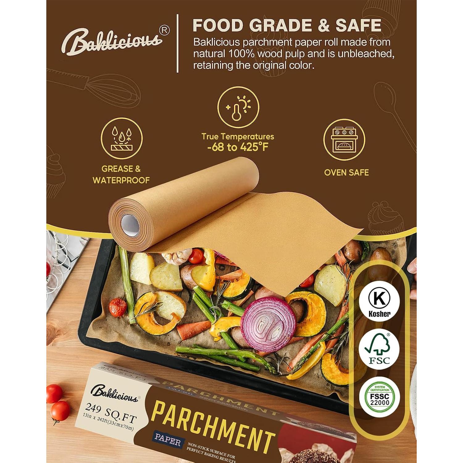 Rollo de papel pergamino antiadherente Baklicious 33 cm x 50 m