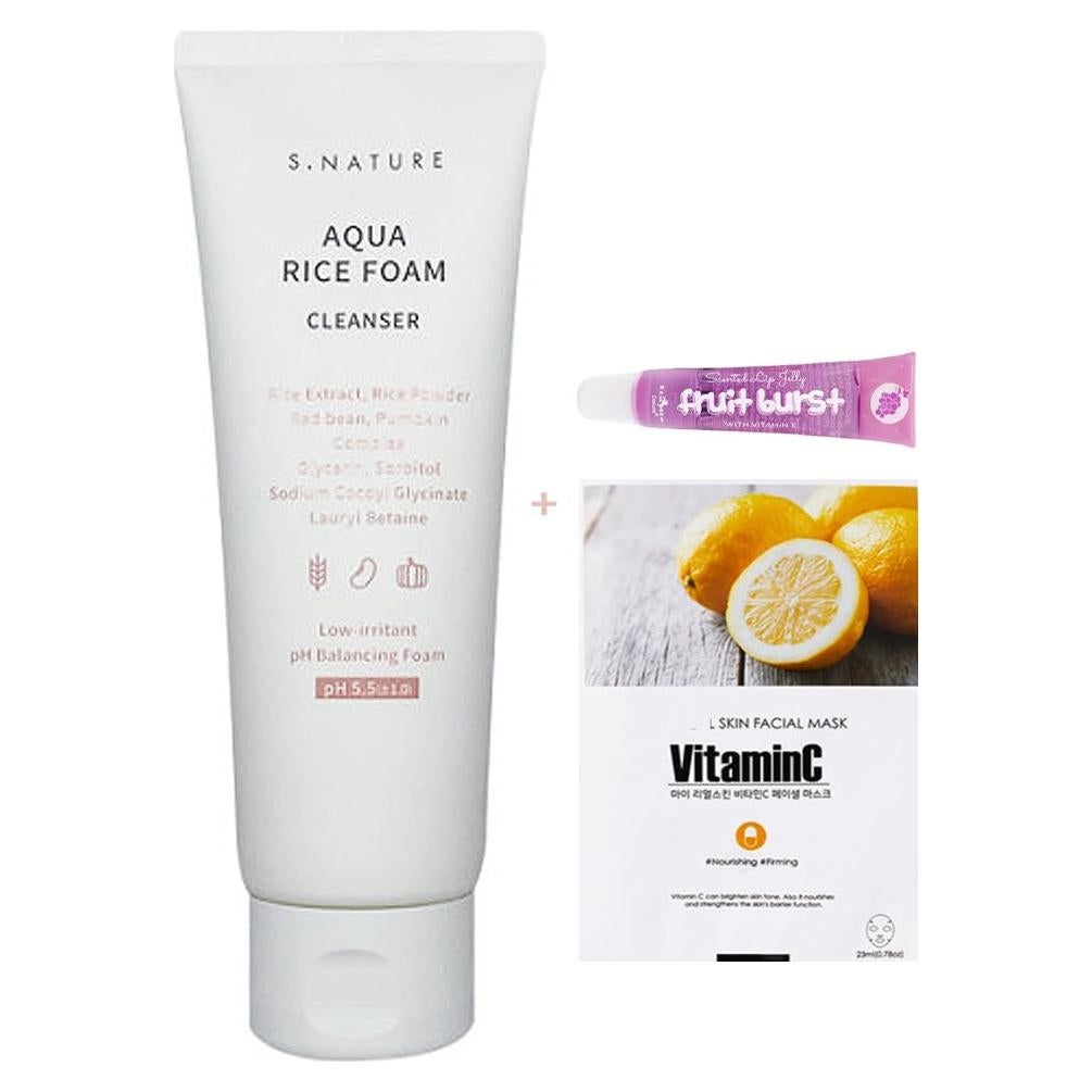 Limpiador Espumoso de Arroz S NATURE 160ml - Cuidado Facial Coreano