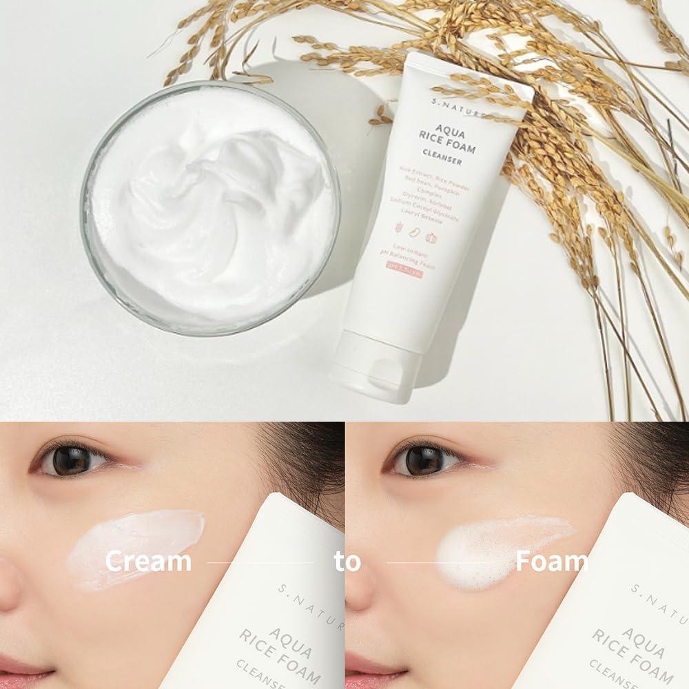 Limpiador Espumoso de Arroz S NATURE 160ml - Cuidado Facial Coreano