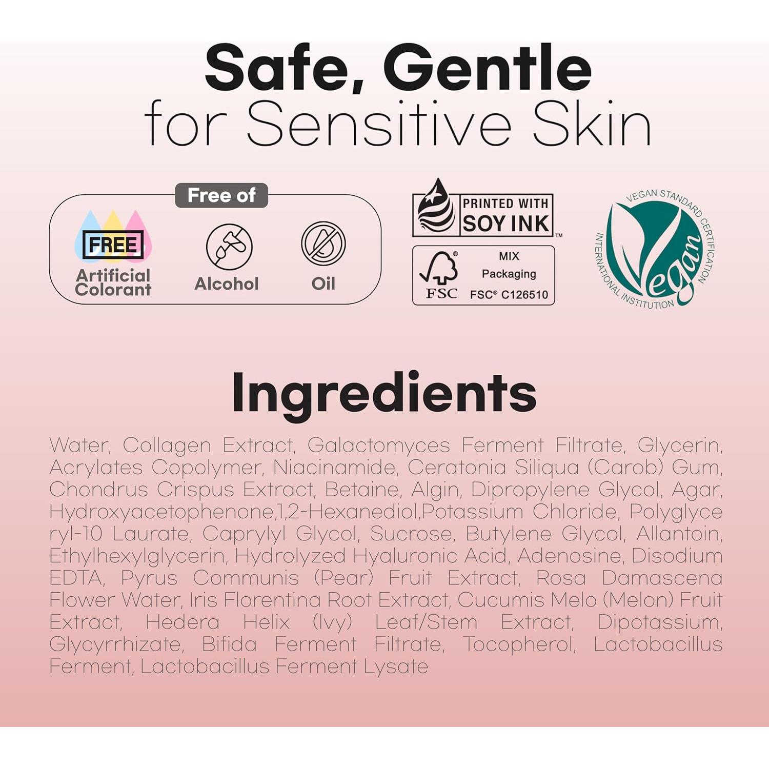 Mascarilla Facial Hidrogel Glassy Colágeno Vegano 34g