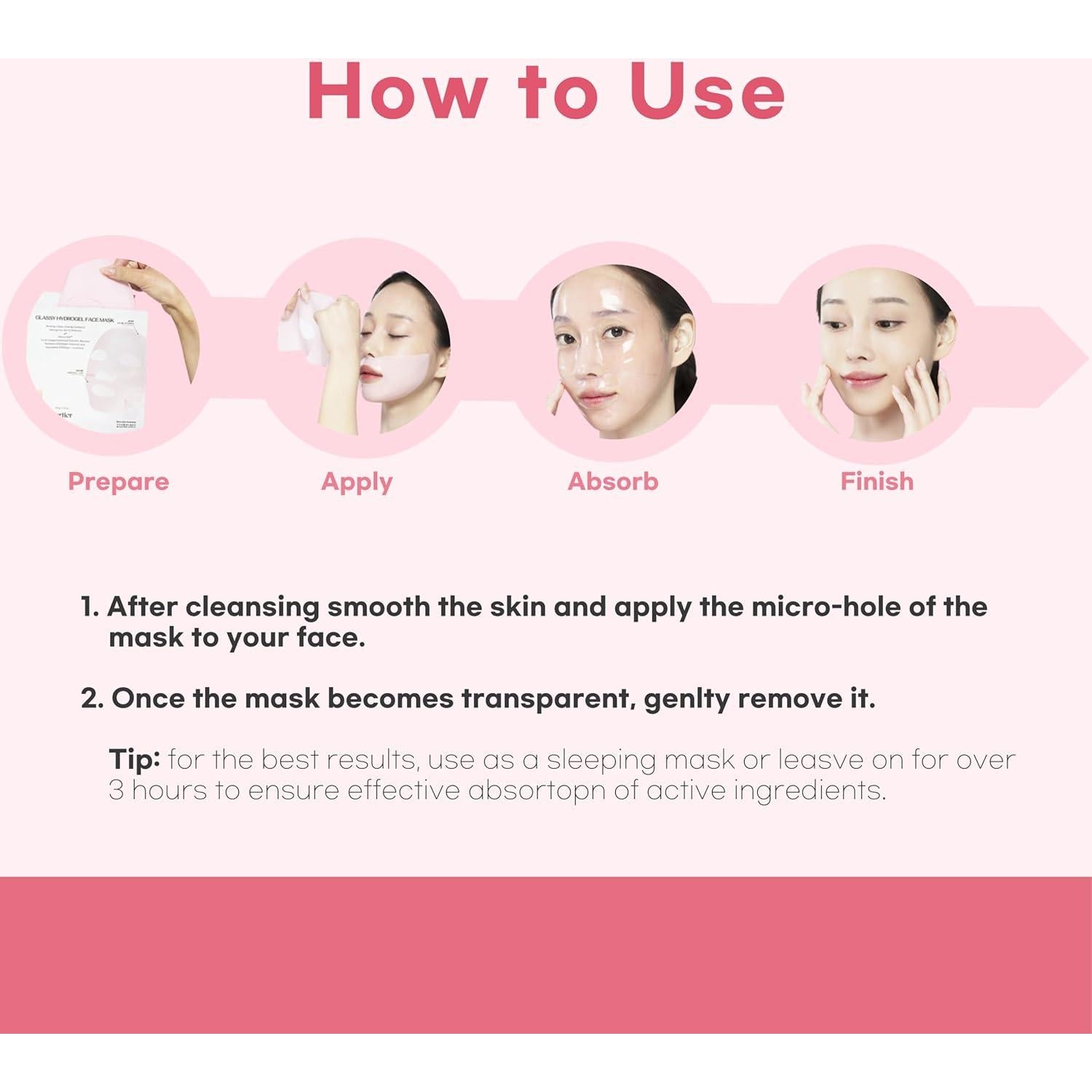 Mascarilla Facial Hidrogel Glassy Colágeno Vegano 34g