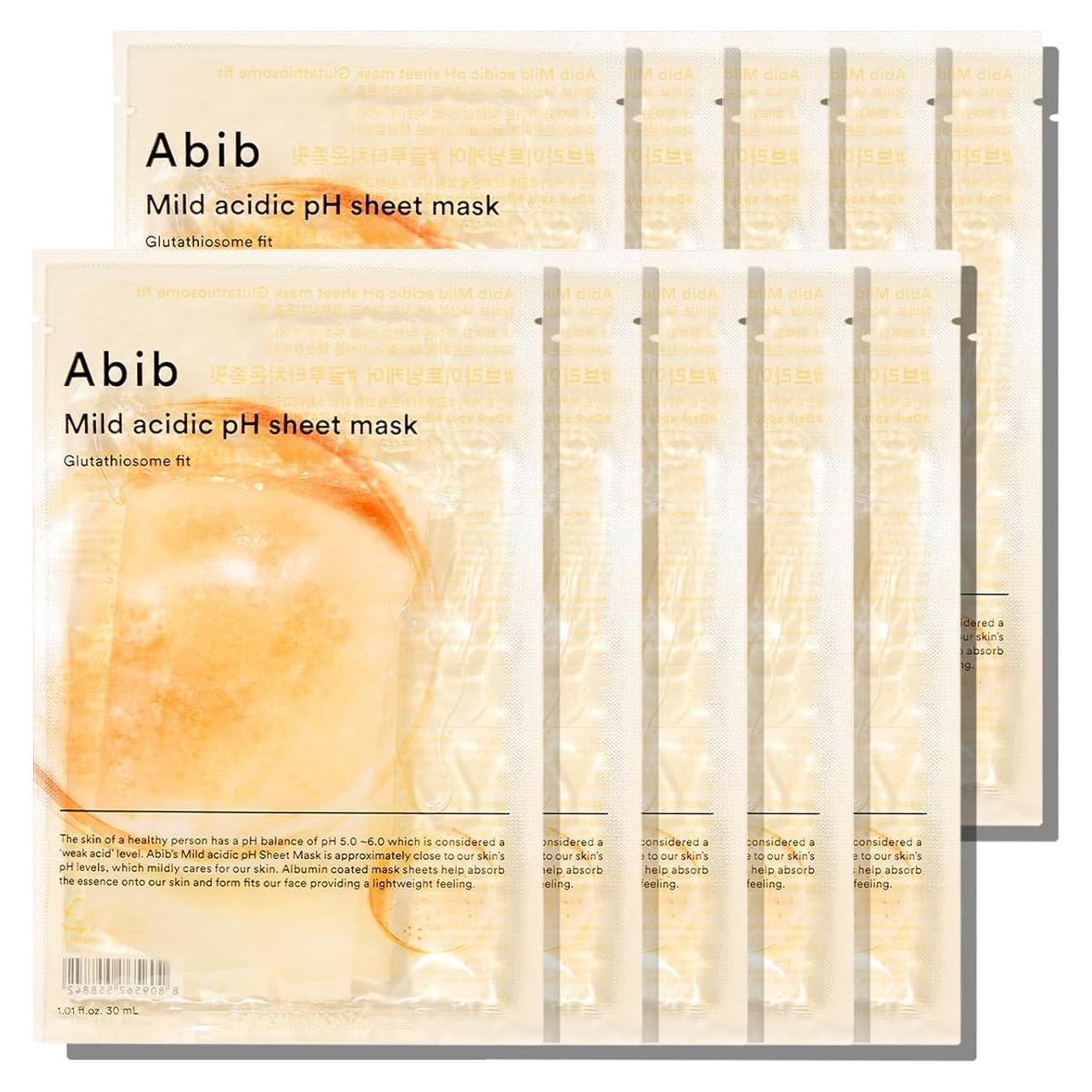 Mascarilla Facial Ácida Suave Abib Glutathiosome 10 Hojas