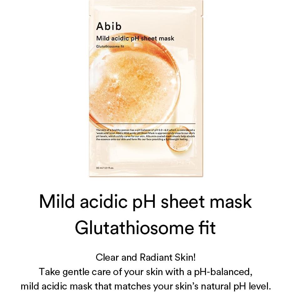 Mascarilla Facial Ácida Suave Abib Glutathiosome 10 Hojas