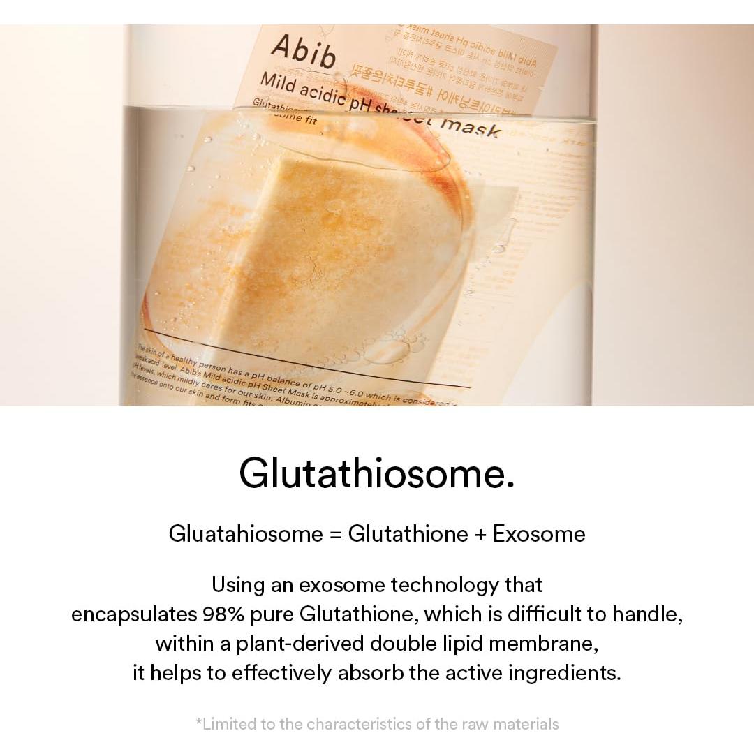 Mascarilla Facial Ácida Suave Abib Glutathiosome 10 Hojas