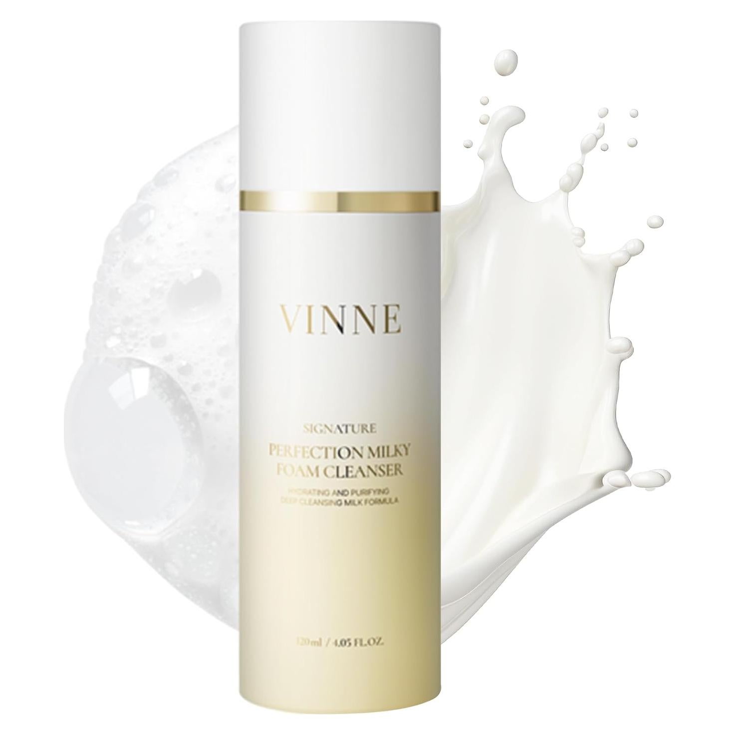 Limpiador Facial Espumoso VINNE 120 ml - 3 Pasos Leche-Aceite-Espuma