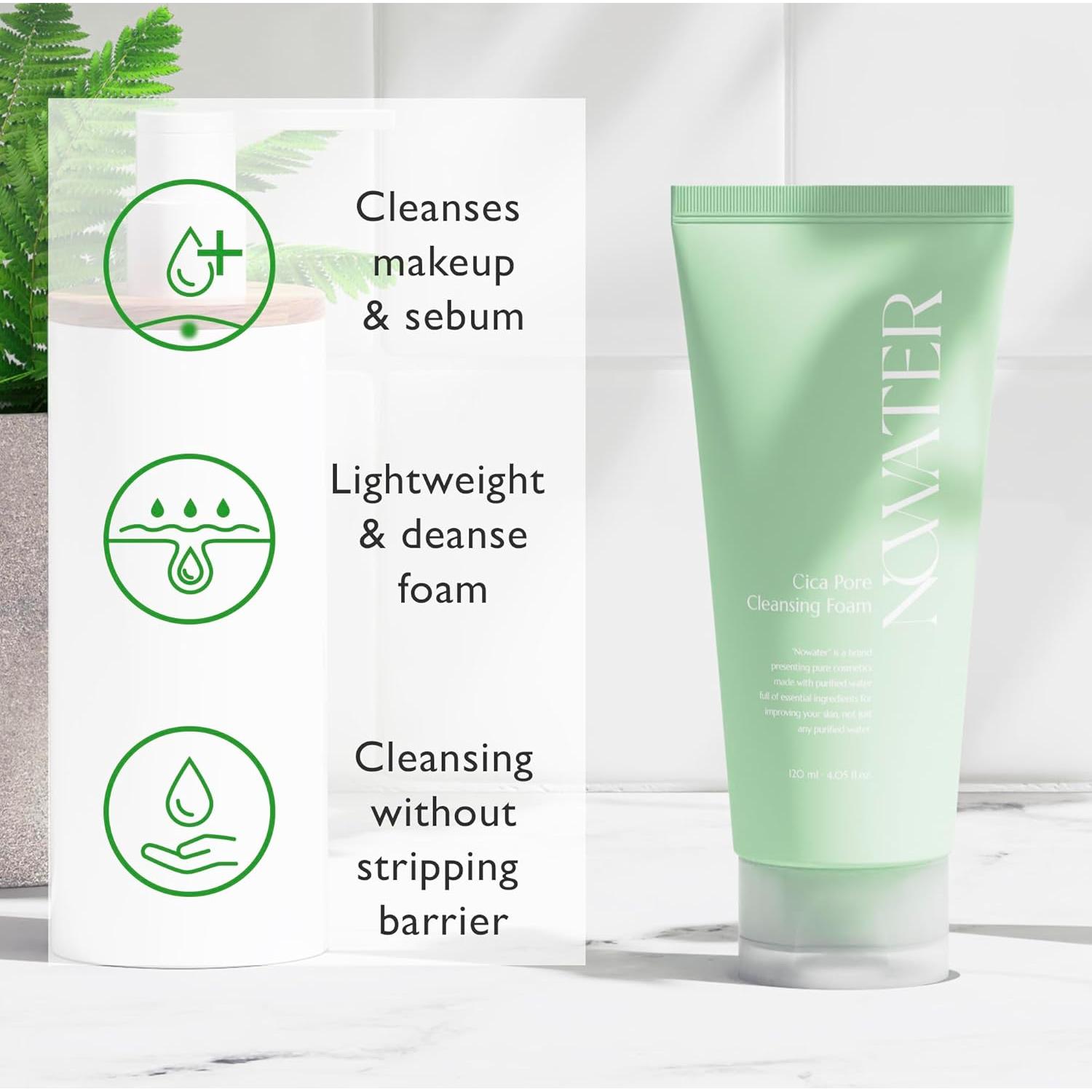 Espuma Limpiadora de Poros NOWATER Cica 120 ml - Cuidado Facial