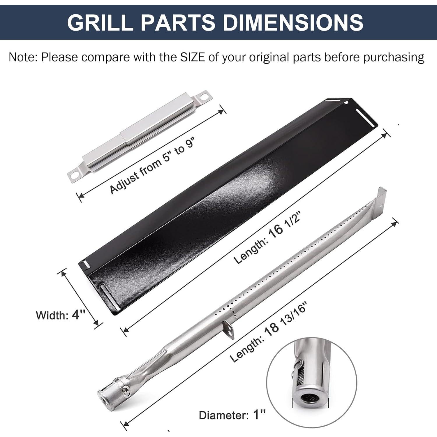 Kit de Piezas de Repuesto Criditpid para Parrilla Charbroil 4 Quemadores