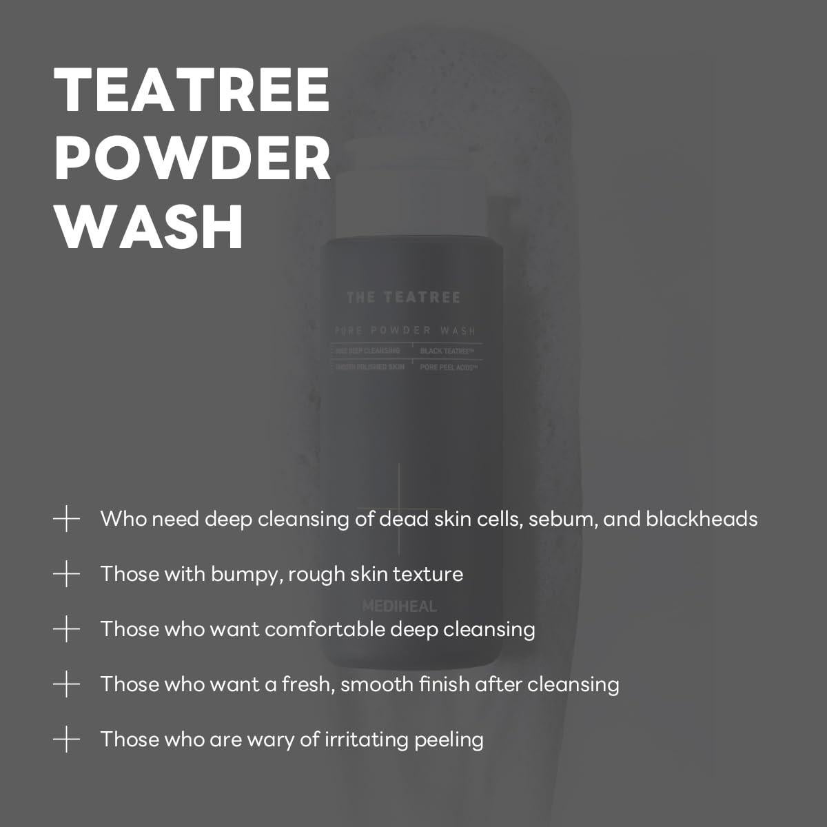 Mediheal Teatree Pore Powder Wash 49.87 g - Limpiador Suave