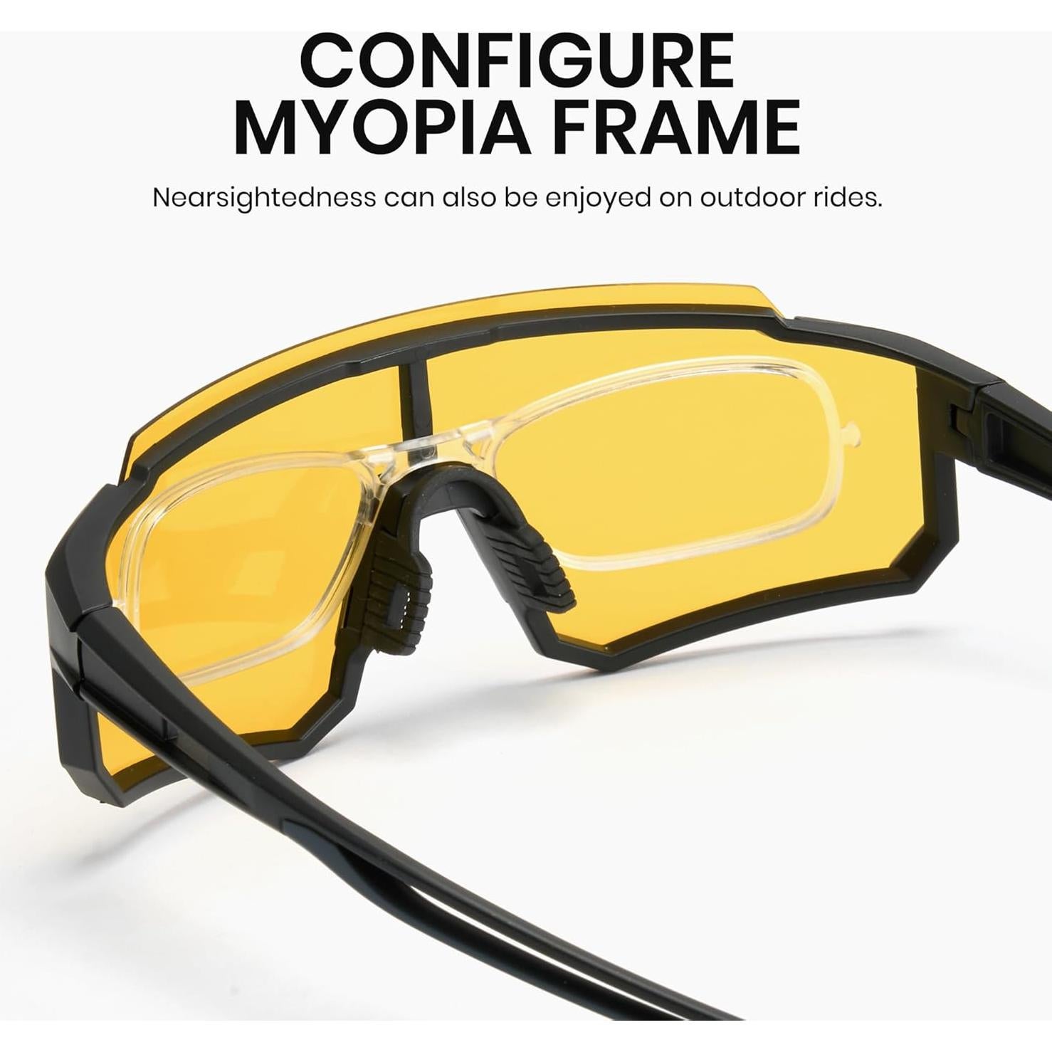 Cyxus One-Piece Lens Cycling Running Glasses for Men Women Polarized Sunglasses Lightweight Wraparound Fit for Sport P1178