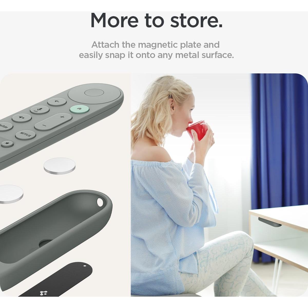 Funda de Silicona Spigen para Control Remoto Google TV 4K - Avellana