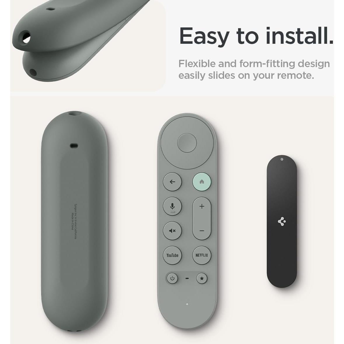 Funda de Silicona Spigen para Control Remoto Google TV 4K - Avellana