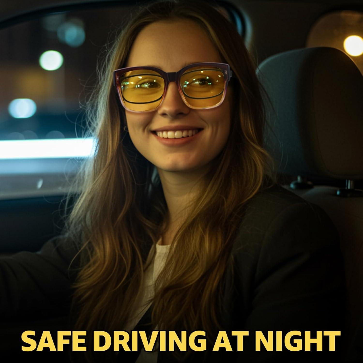 Gafas de Visión Nocturna Myiaur Amarillas Polarizadas para Mujeres