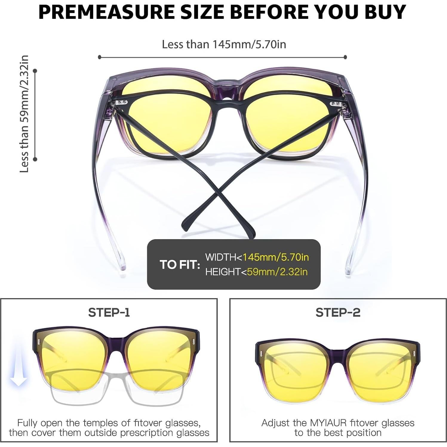 Gafas de Visión Nocturna Myiaur Amarillas Polarizadas para Mujeres