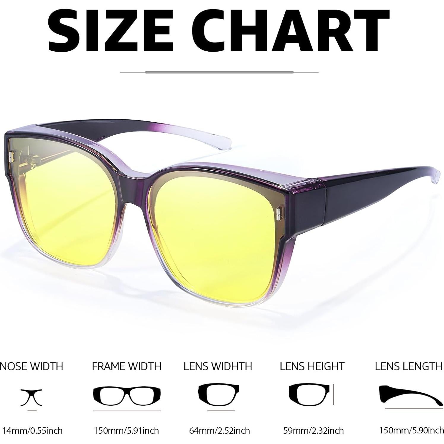 Gafas de Visión Nocturna Myiaur Amarillas Polarizadas para Mujeres