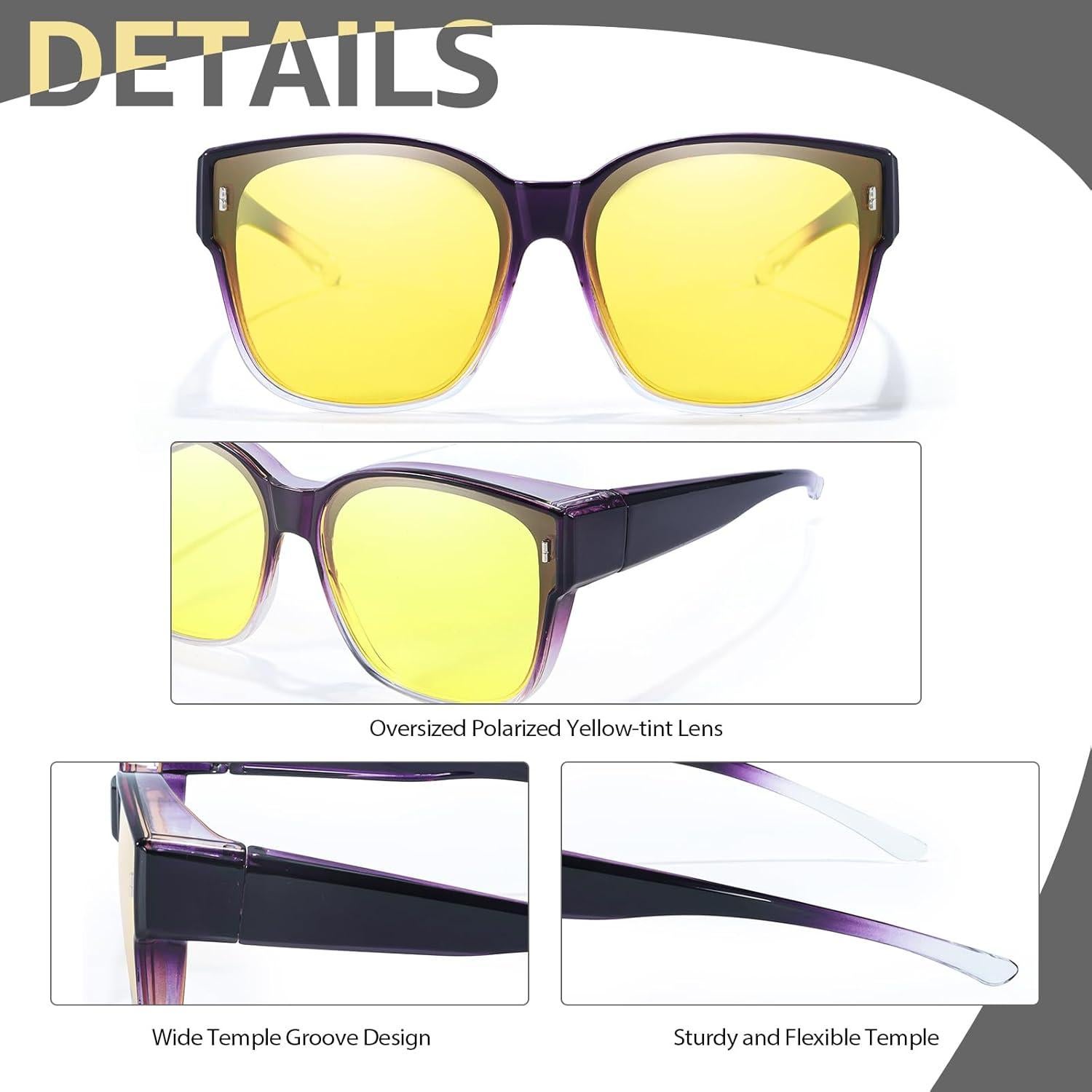 Gafas de Visión Nocturna Myiaur Amarillas Polarizadas para Mujeres